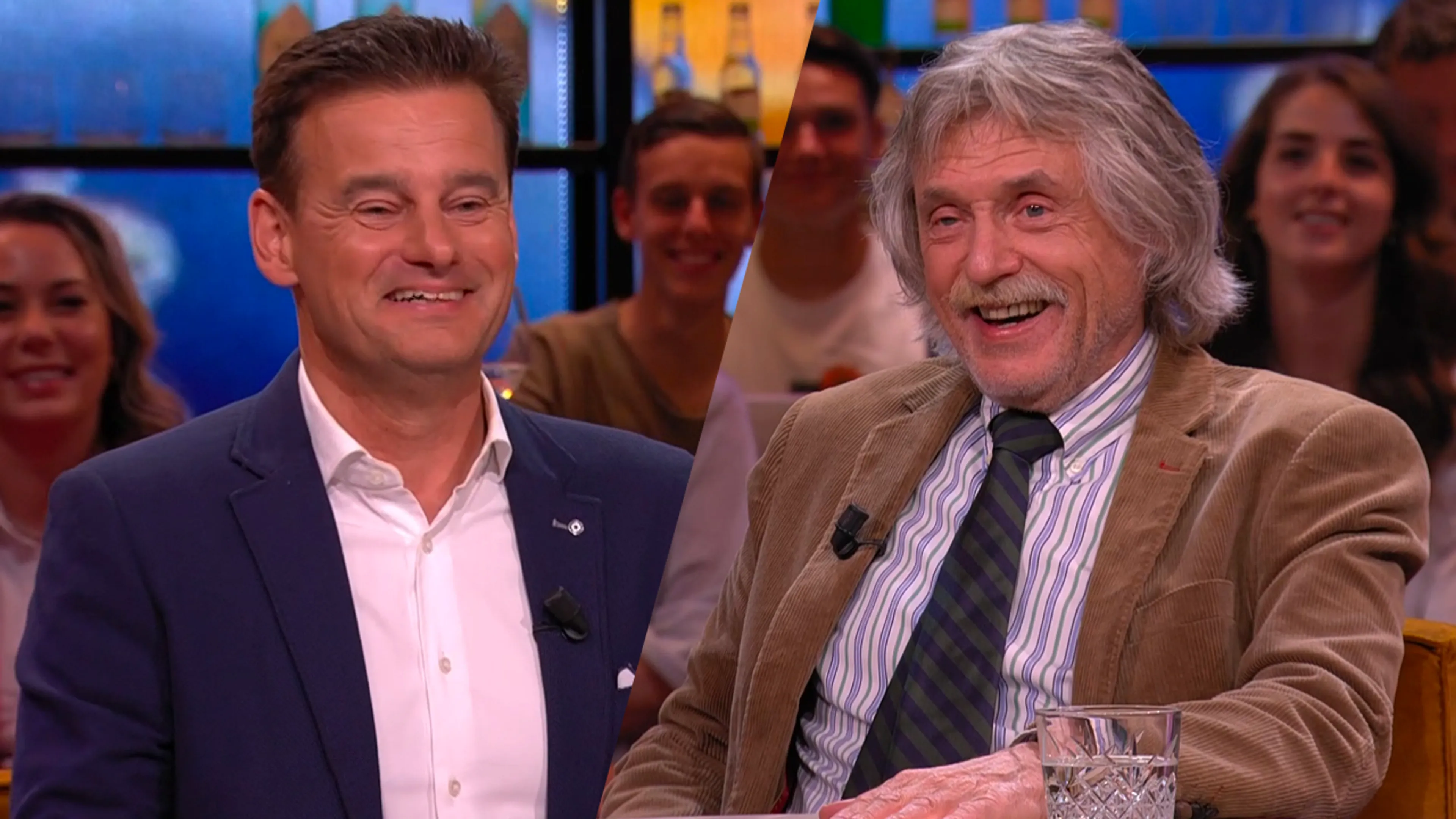 Uniek moment: Johan glimlacht om grapje van Wilfred