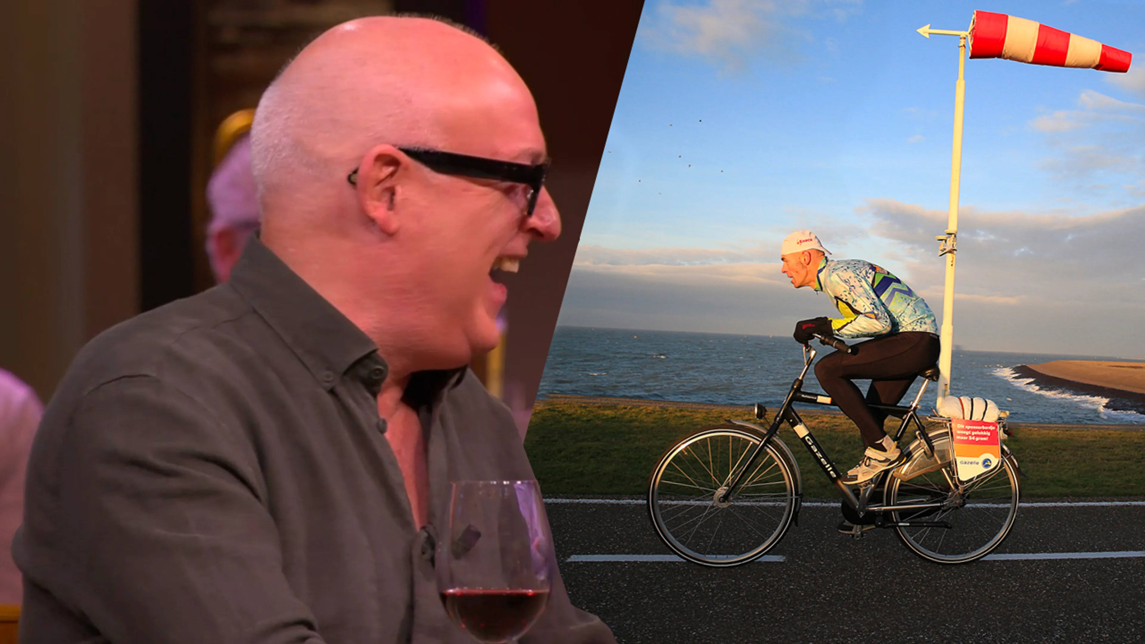 René lacht om afgelast NK Tegenwindfietsen: ‘Juist vandaag had het door moeten gaan’