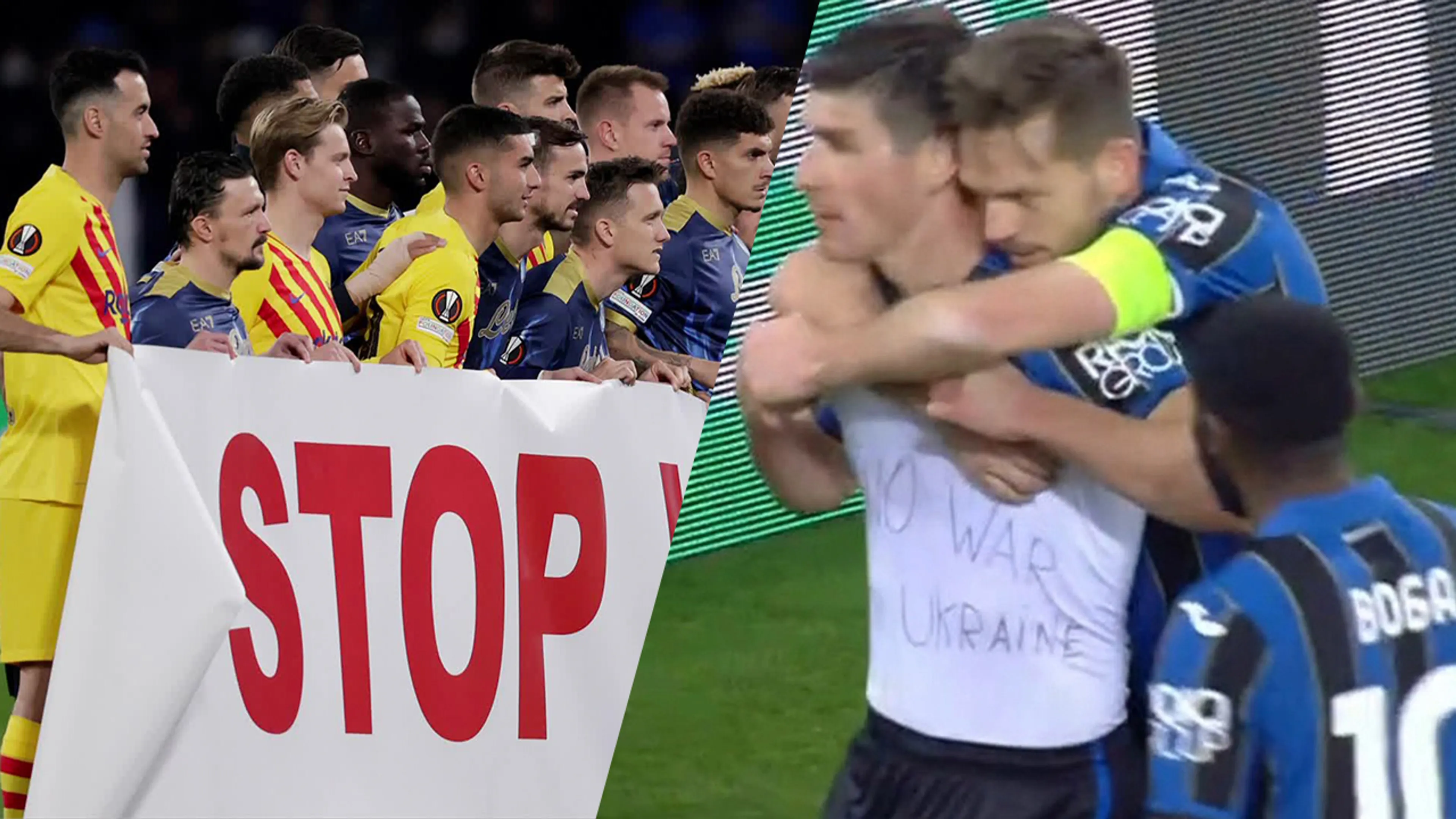 Malinovskiy (Atalanta) en Napoli- en Barcelona-spelers maken statement tegen oorlog in Oekraïne