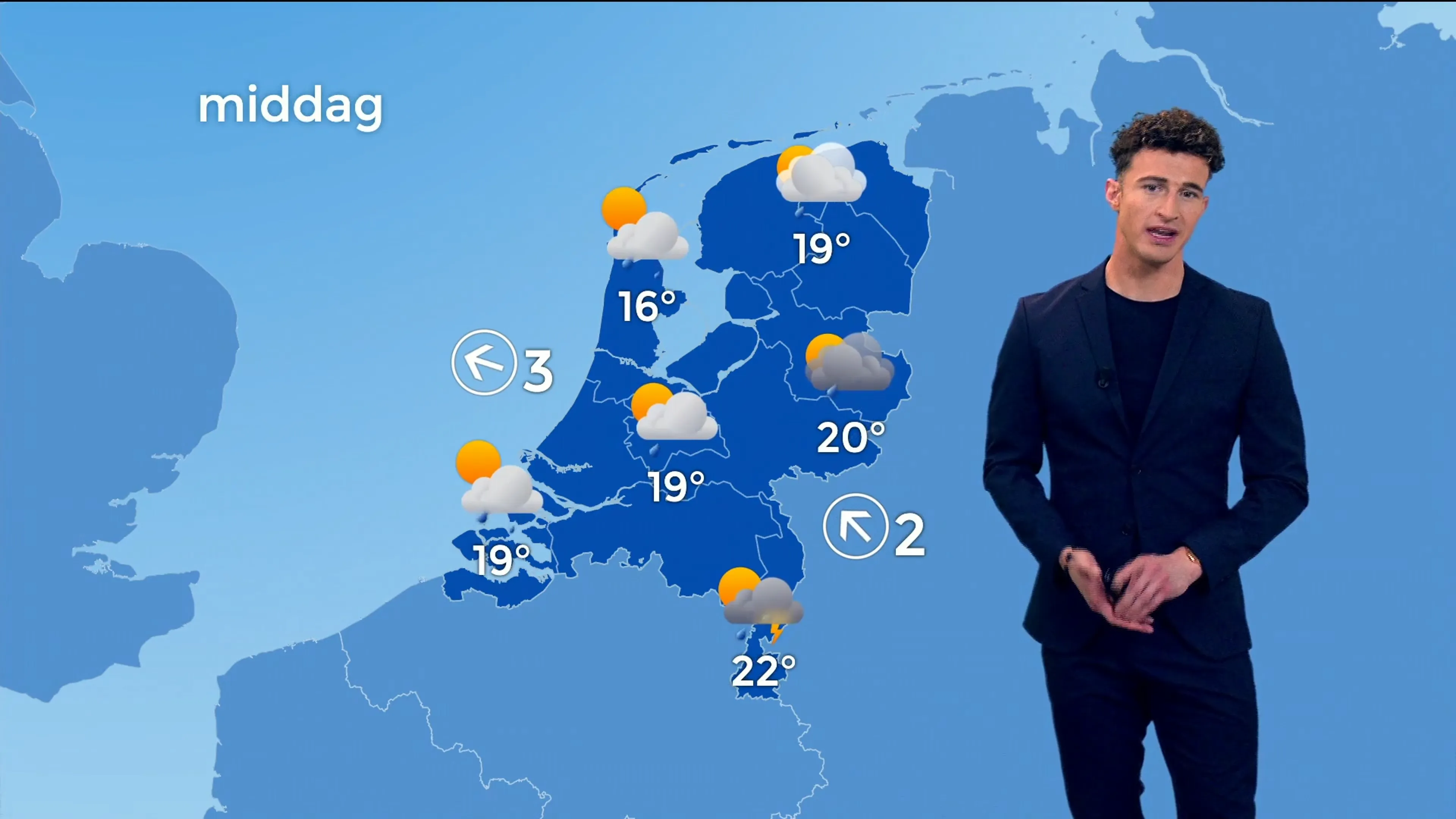 Grauw begin van de week: buien met onweer en hagel in zuidoosten