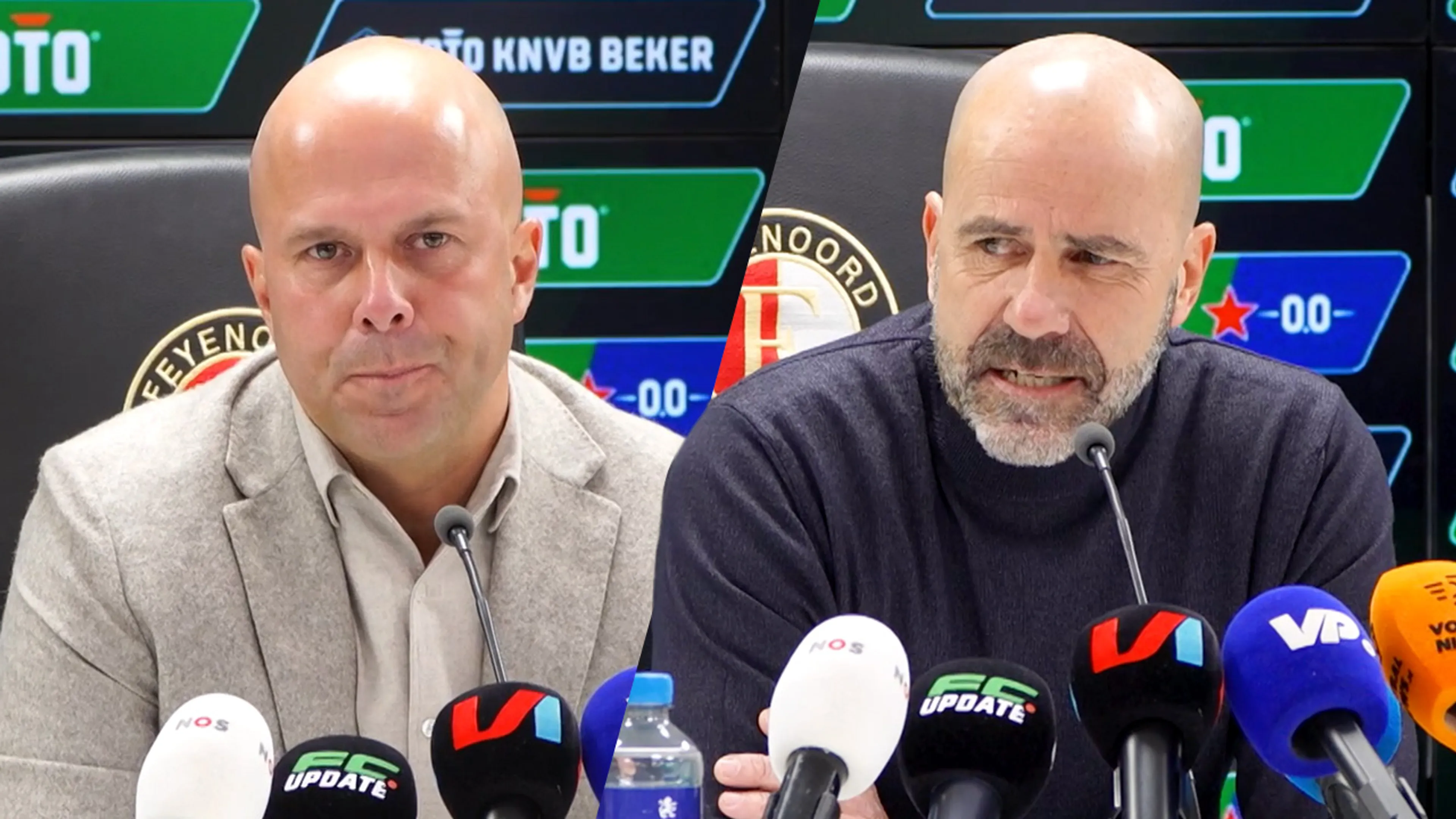 Arne Slot begrijpt frustratie: 'Ik snap heel goed dat Bosz daarvoor een strafschop wil hebben'