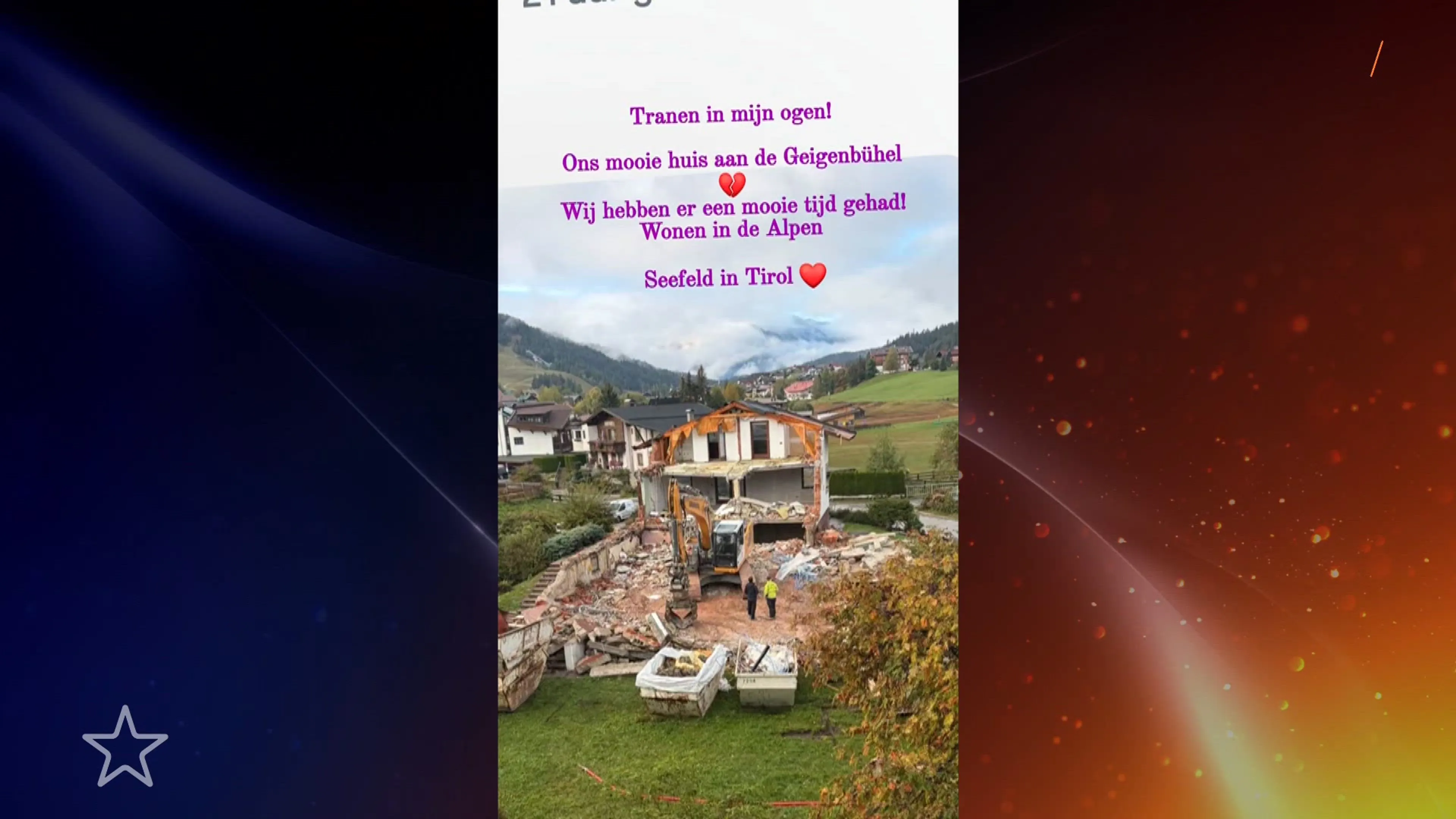 Huis Monique Hansler in Tirol is gesloopt: 'Tranen in mijn ogen'