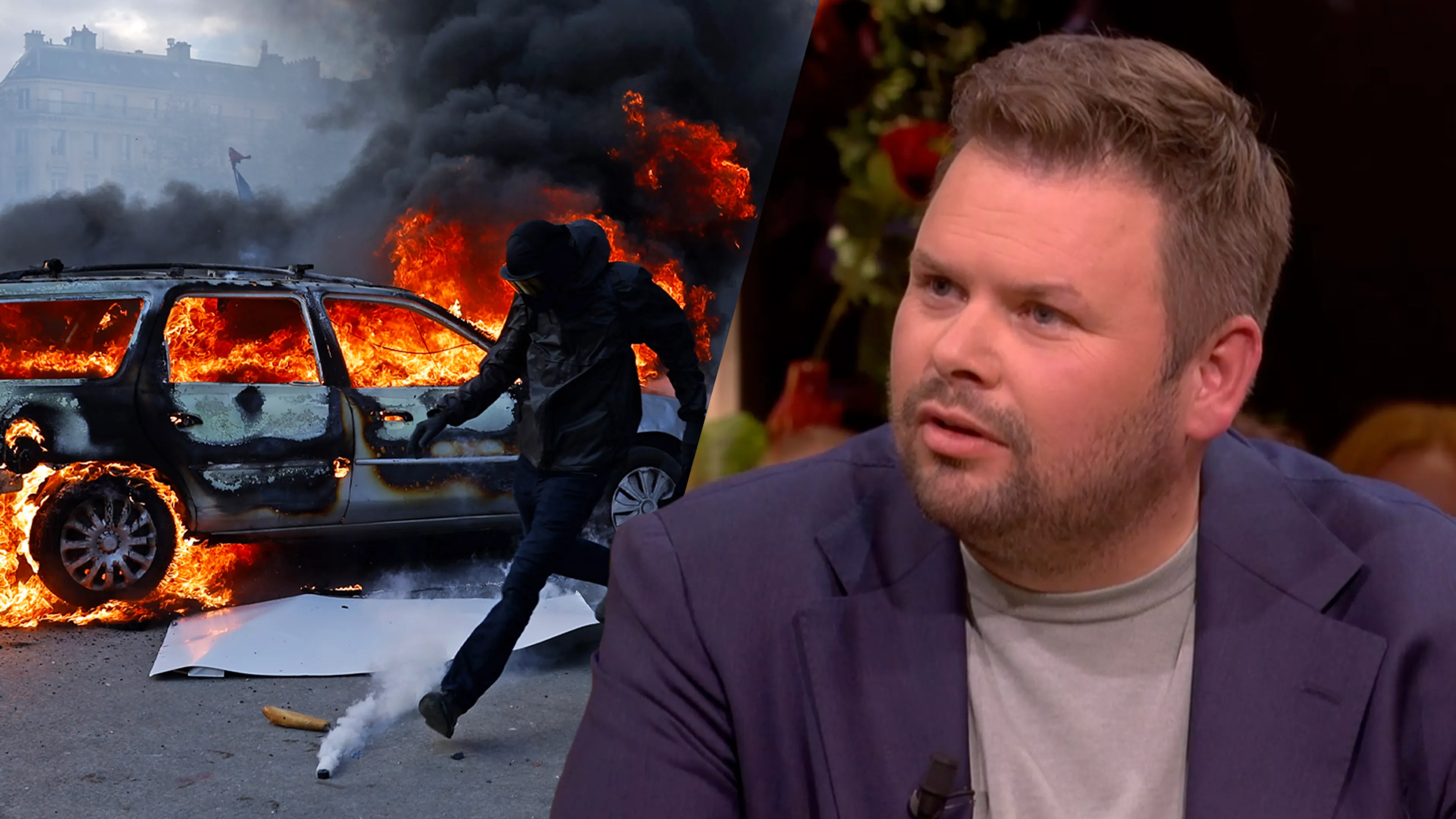 De Oranjezondag-tafel reageert op uit de hand gelopen protesten in Frankrijk: 'TUIG!'