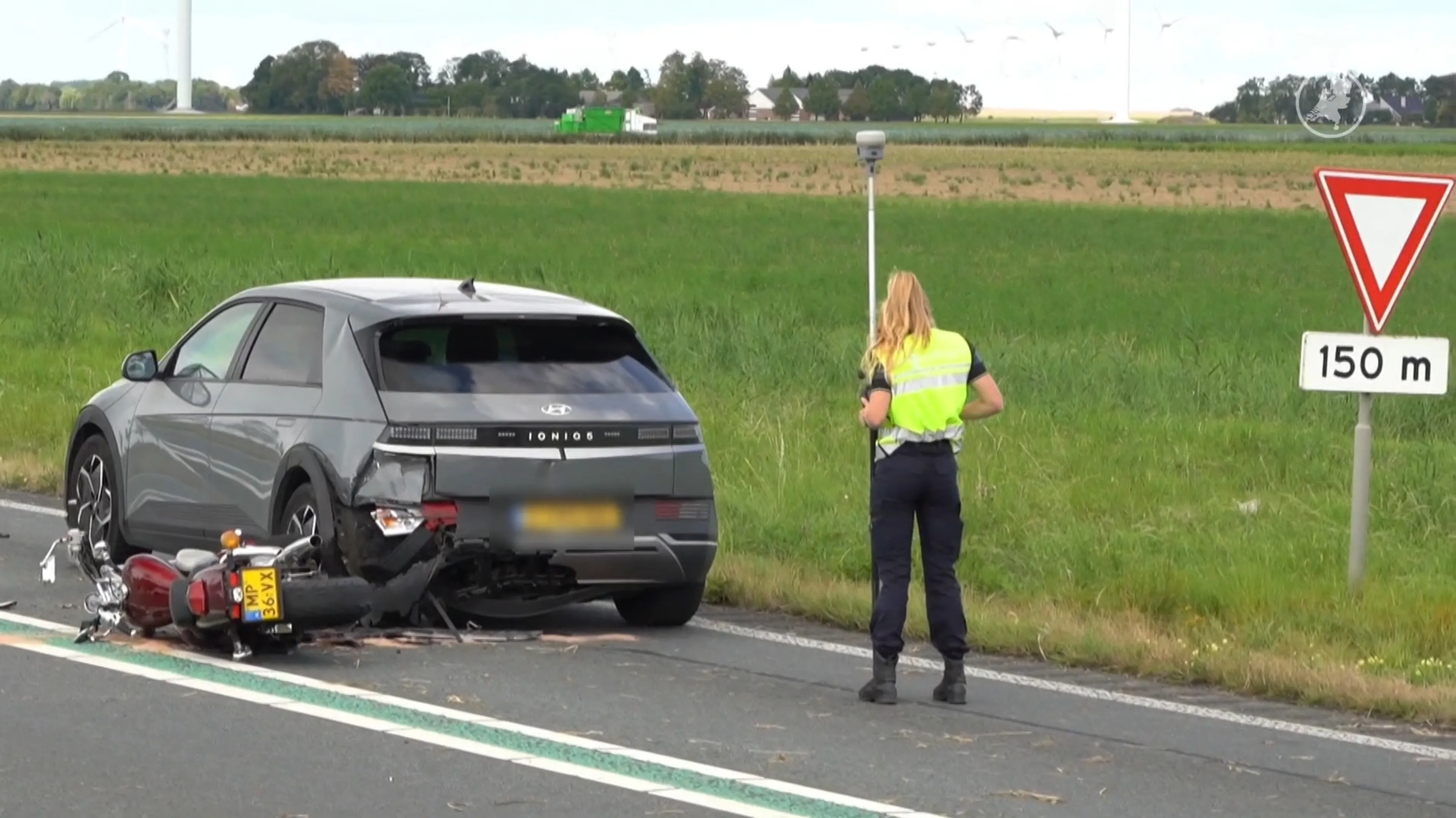 Bestuurster motor overleden na aanrijding op N307 bij Dronten