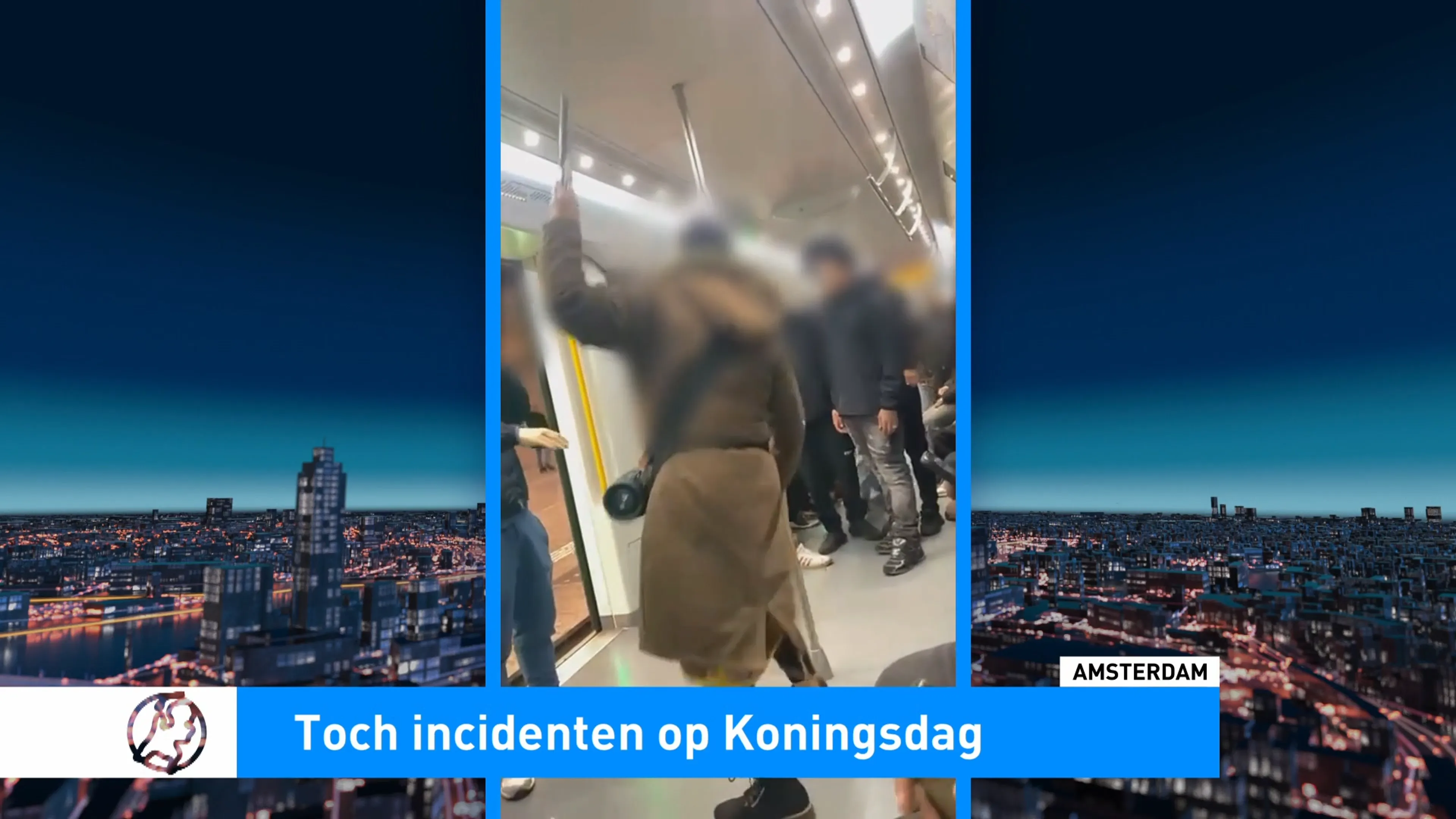 Dansende vrouw zwaait met groot mes in Amsterdamse metro op Koningsdag