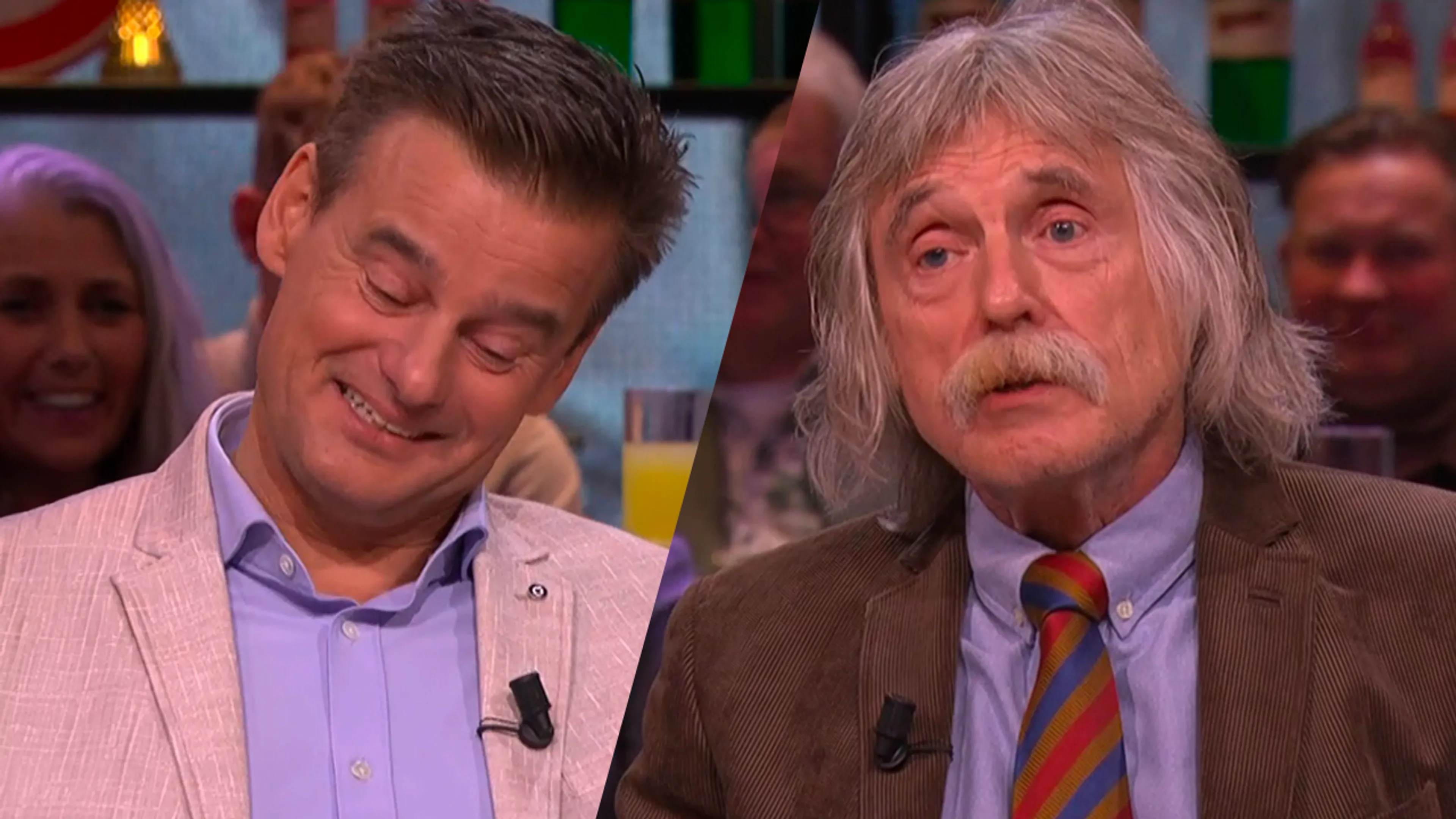 'Jij staat steeds om het hoekje te gluren als ik sta te plassen!'