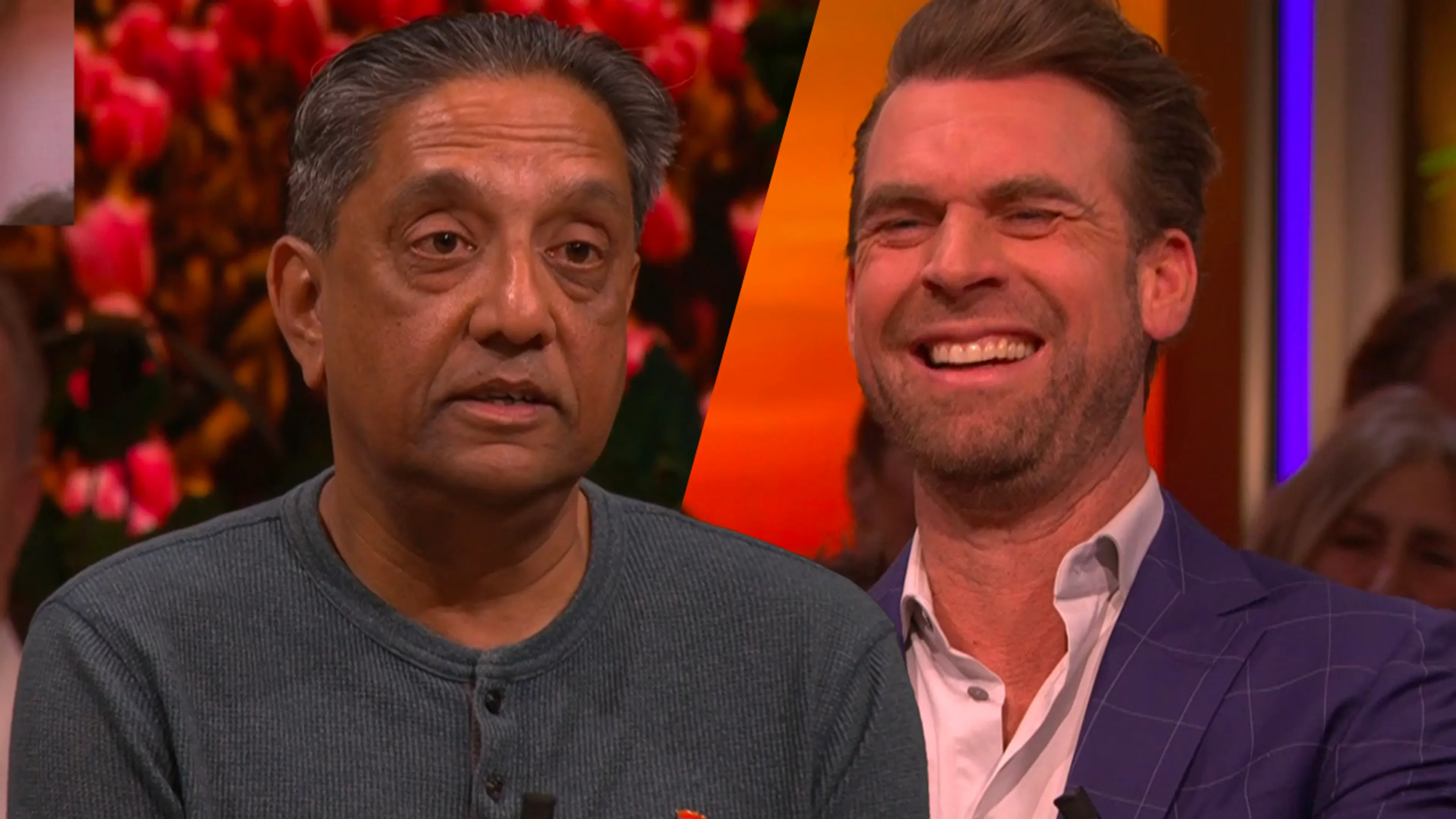Microfoon Prem is kapot tijdens De Oranjezondag; Rutger grapt: 'Je spreektijd is op!'