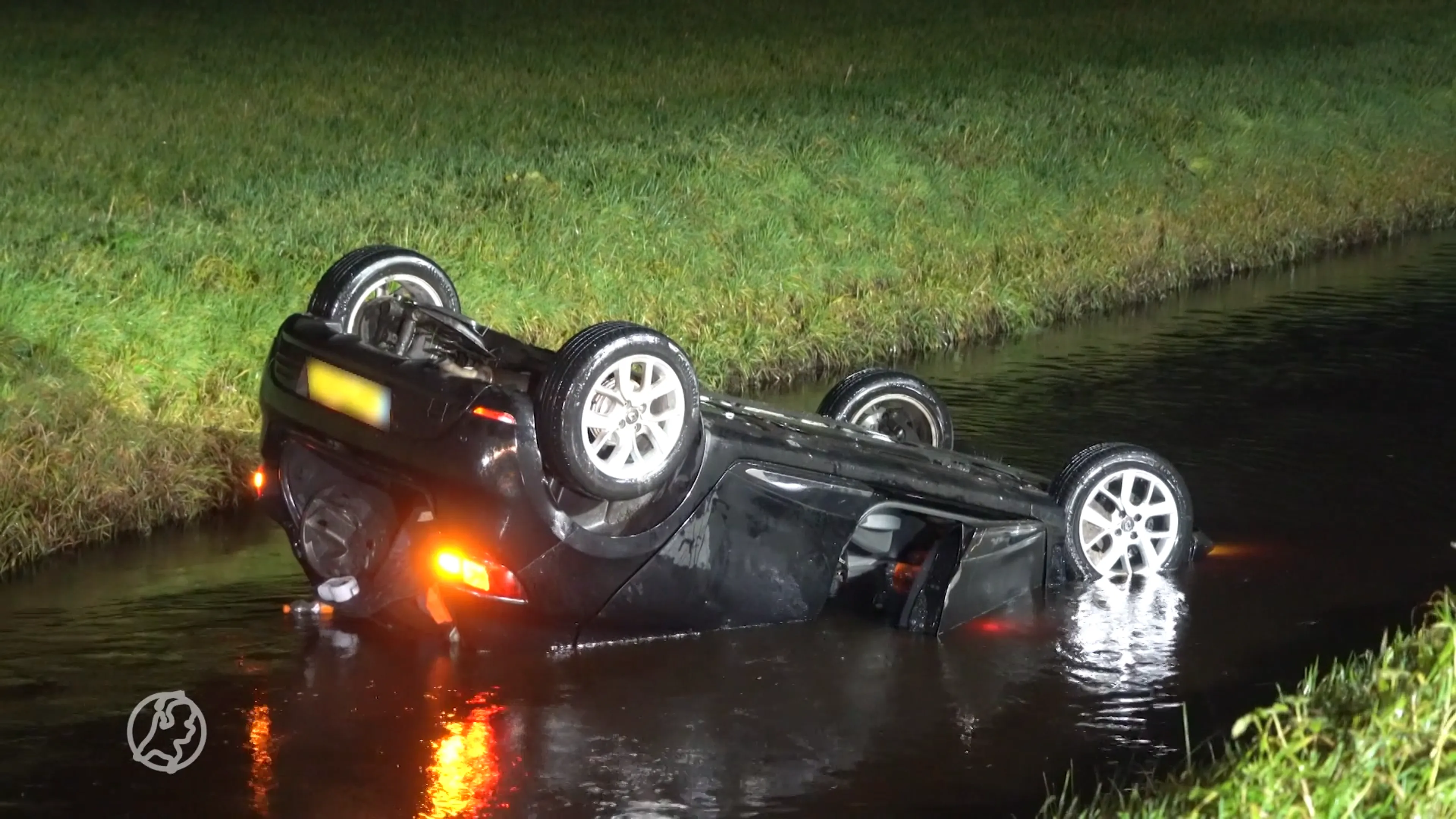 Automobilist wijkt uit voor zwaan en belandt in sloot
