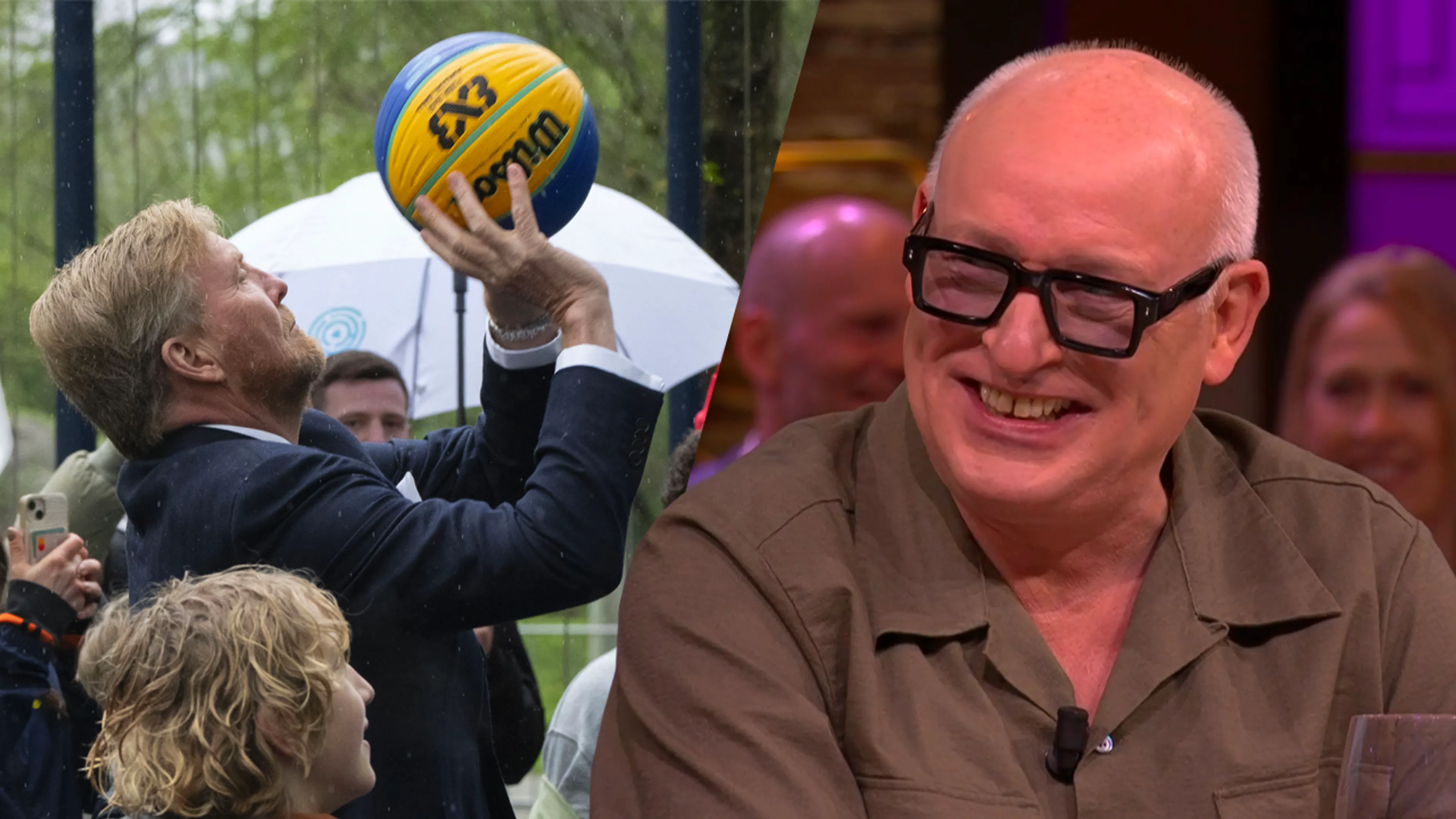 René ziet koning Willem-Alexander basketballen: ‘Hij drinkt, dat kan niet anders!’