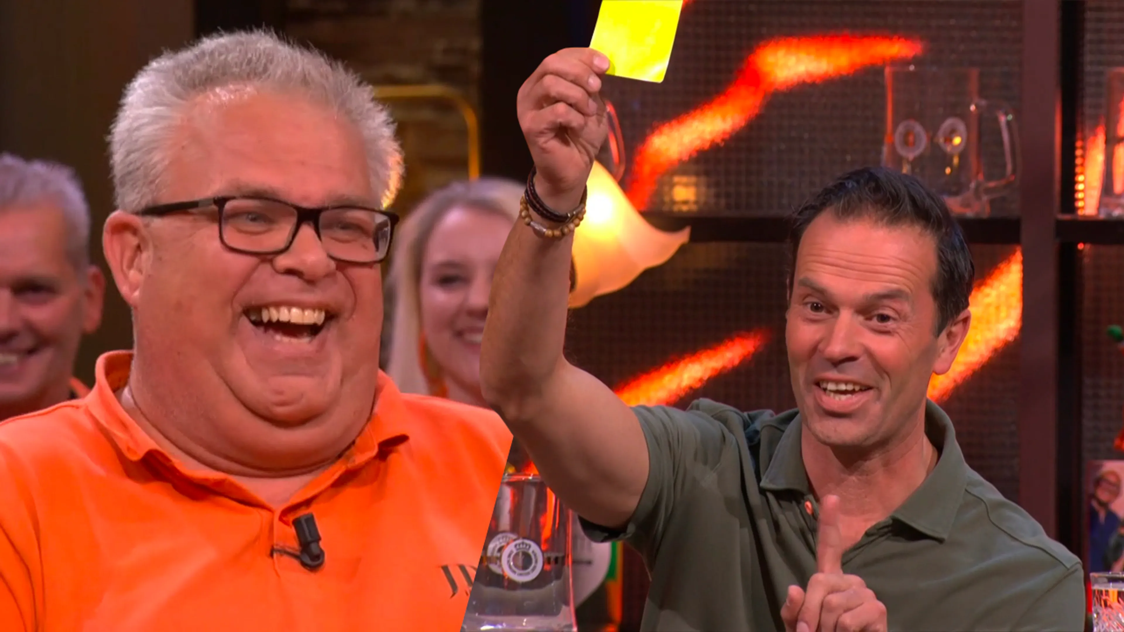 Vandaag Inside Oranje Quiz-deelnemer kijkt af en krijgt gele kaart van Bas Nijhuis: 'Dit kan niet!'
