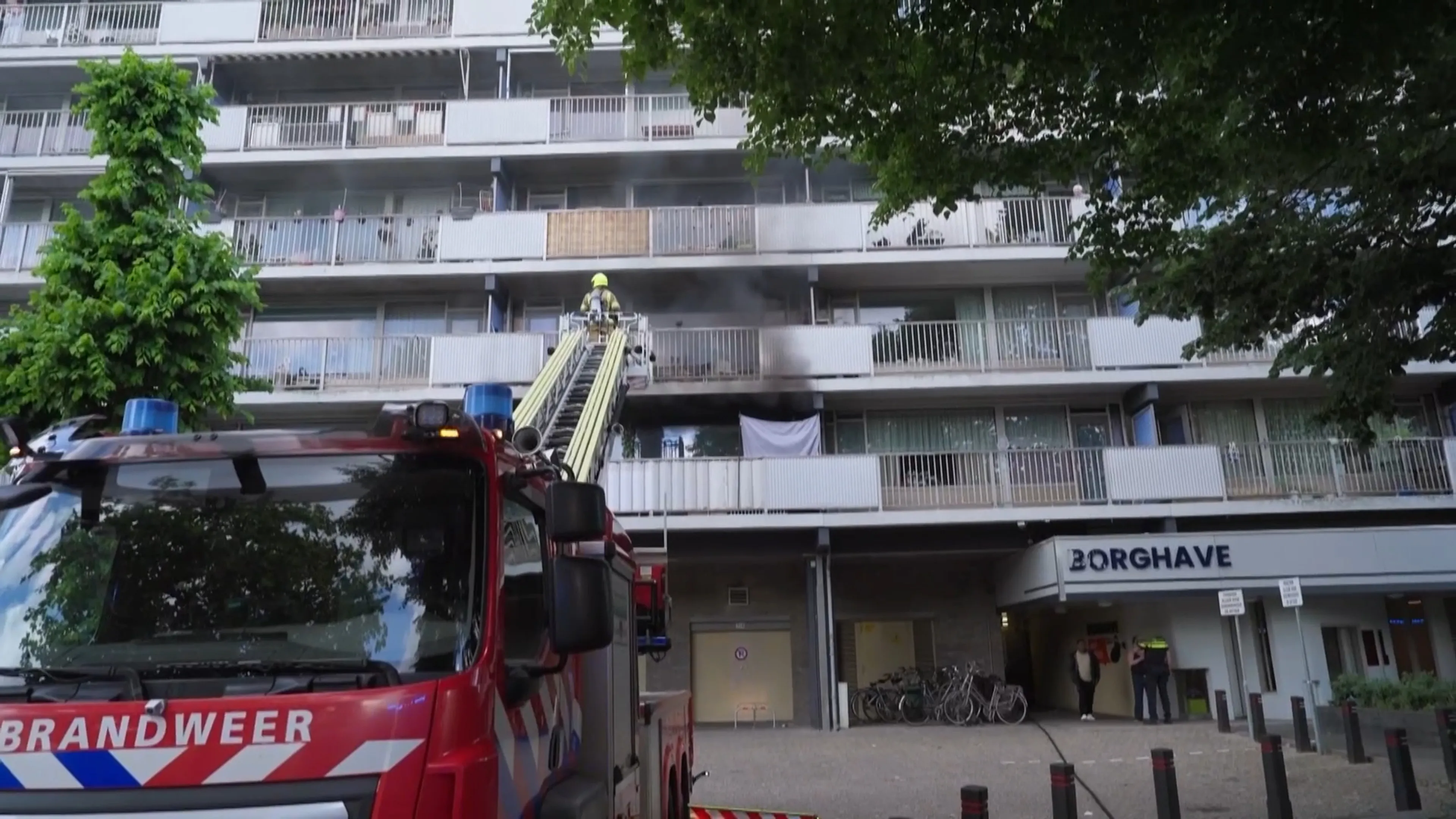 Paniek bij flatbrand: twee katten zitten nog binnen