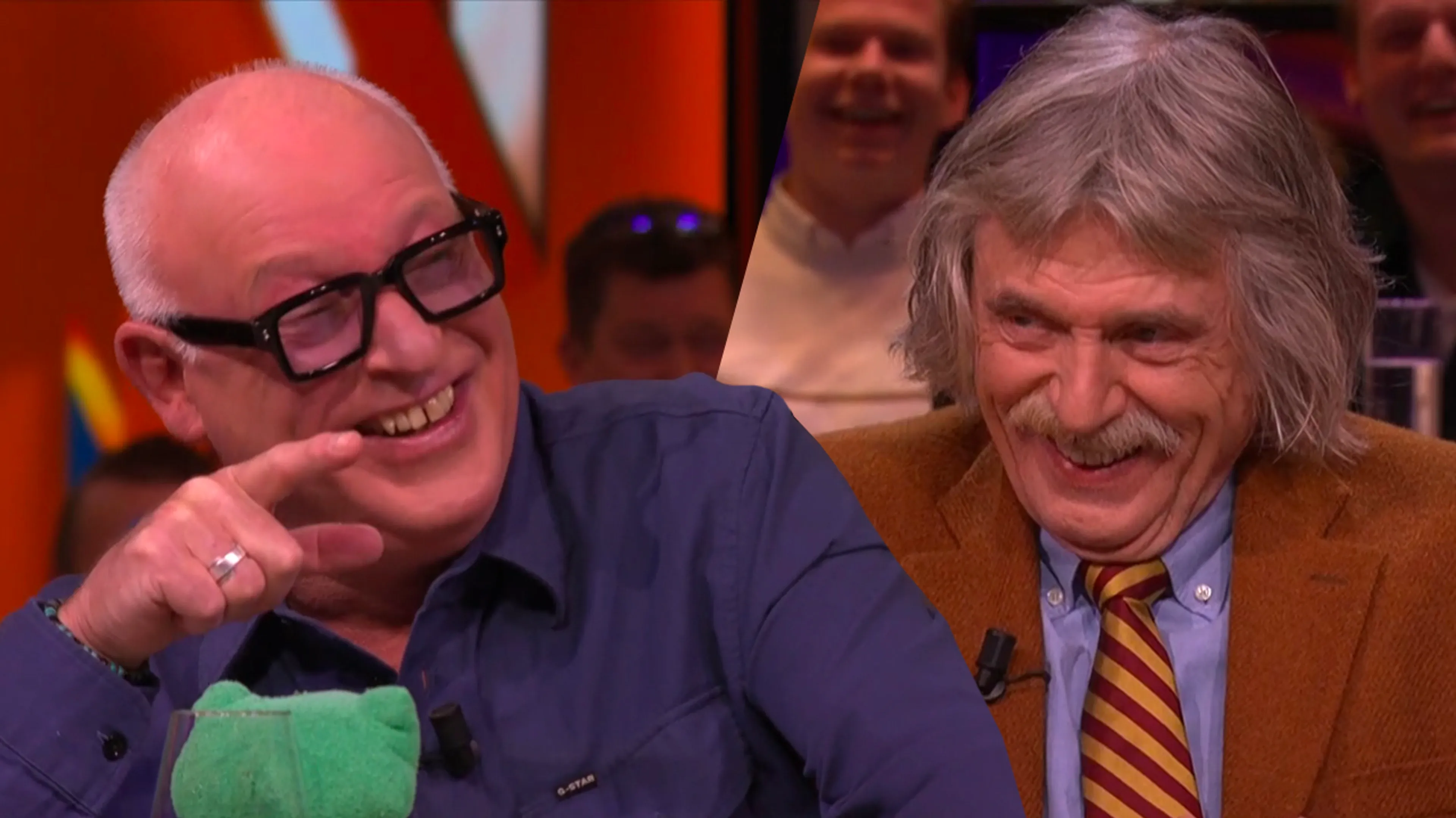 René heeft een filmpje meegenomen; ook Johan kan lach niet bedwingen
