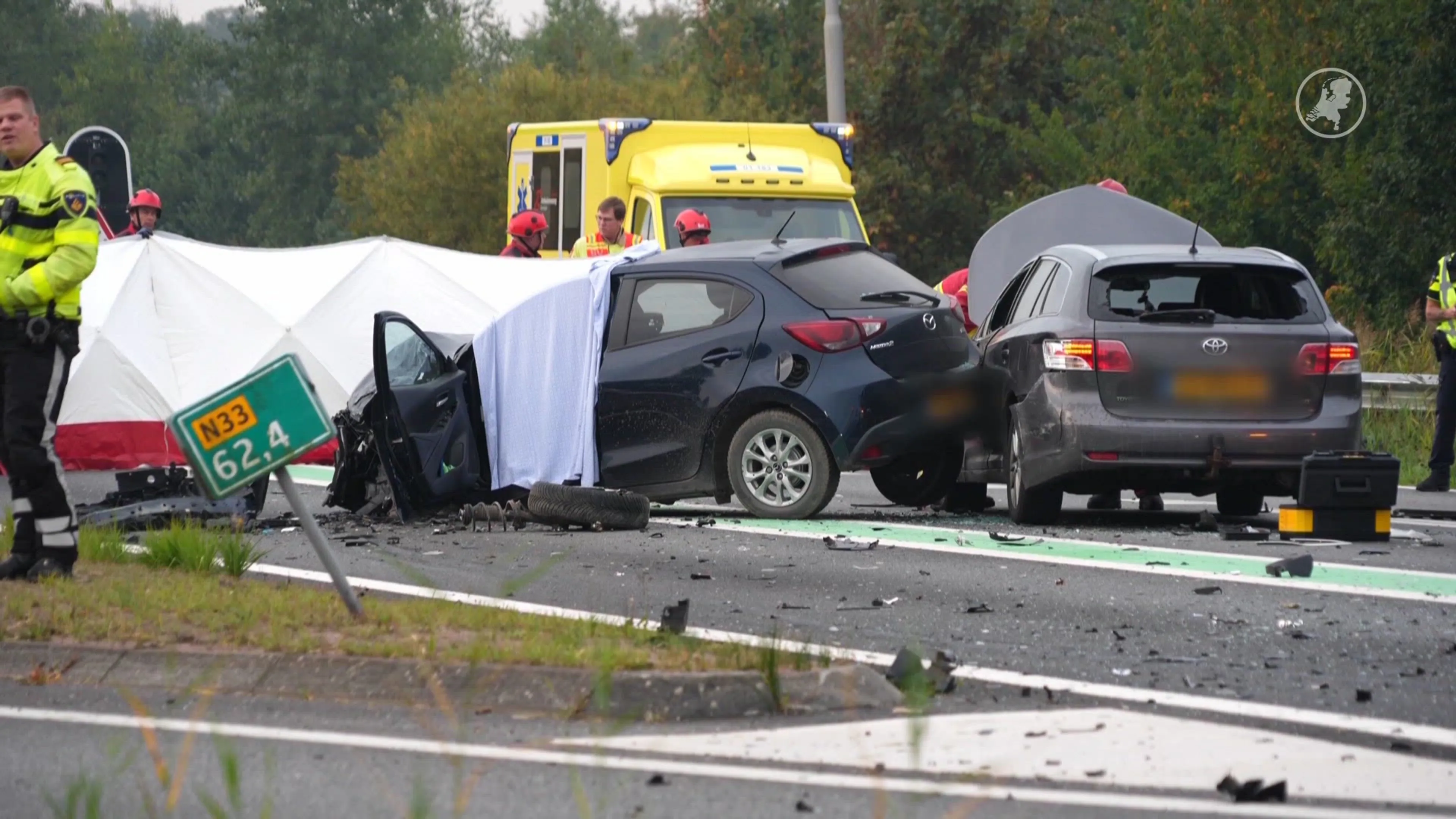 Man (65) overleden bij ongeluk op N33