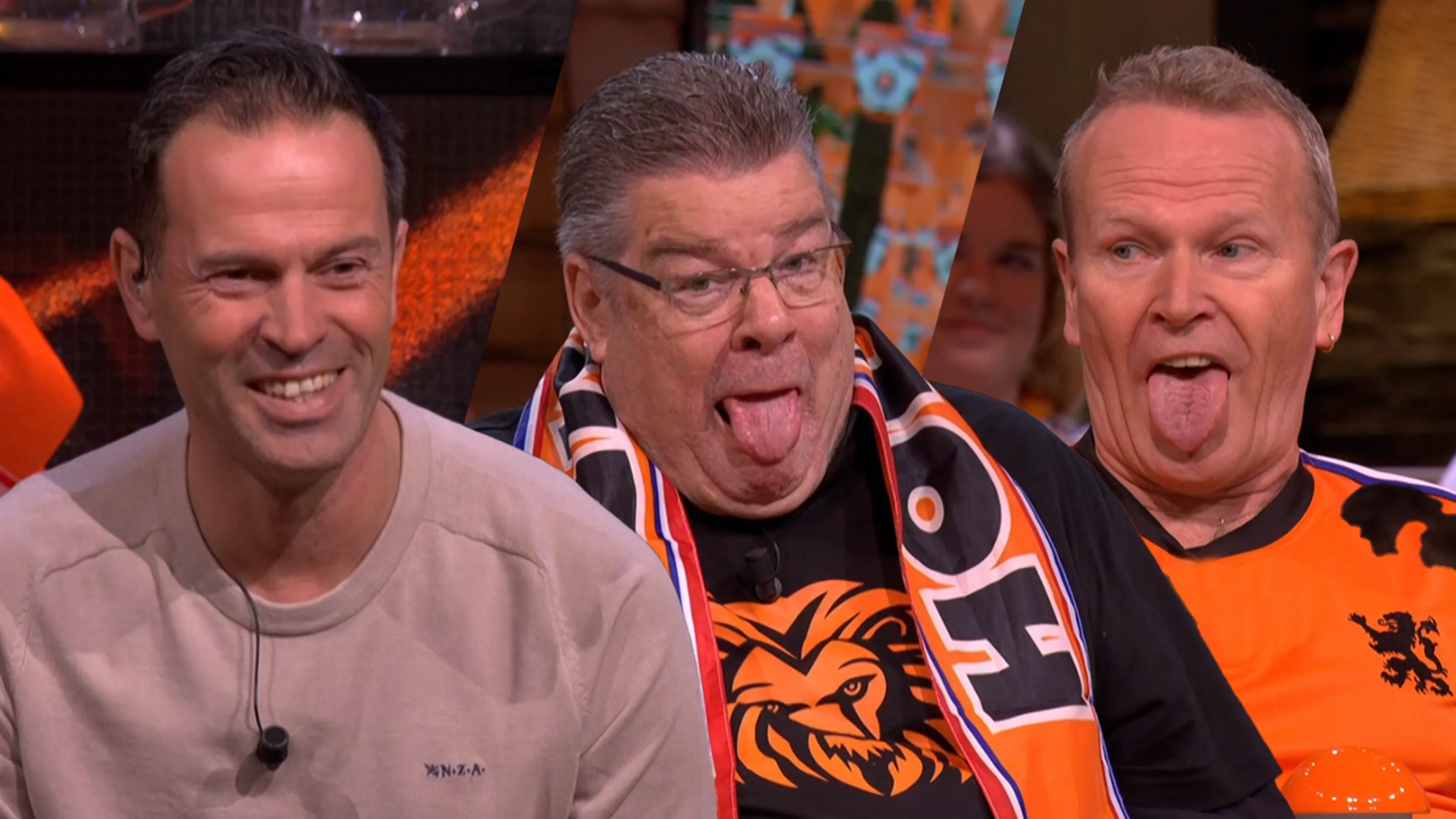 Bas Nijhuis lacht om Johan-imitatie door Vandaag Inside Oranje Quiz-deelnemers: 'Mag je ook weigeren?'