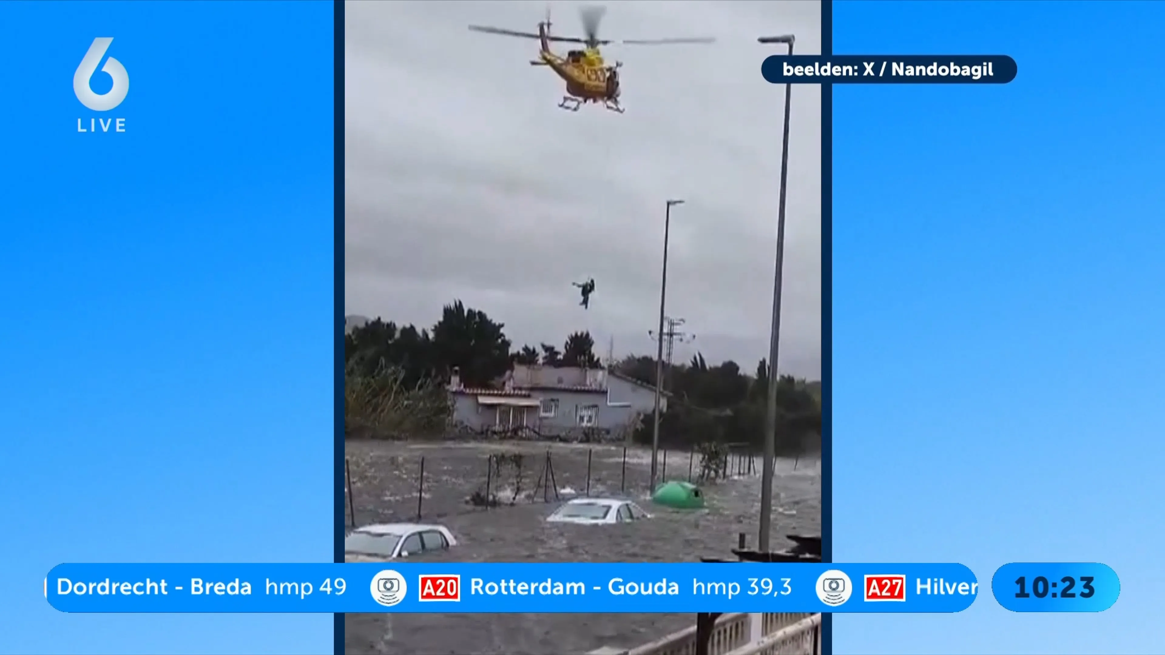 Tientallen Nederlanders in problemen door noodweer in Spanje