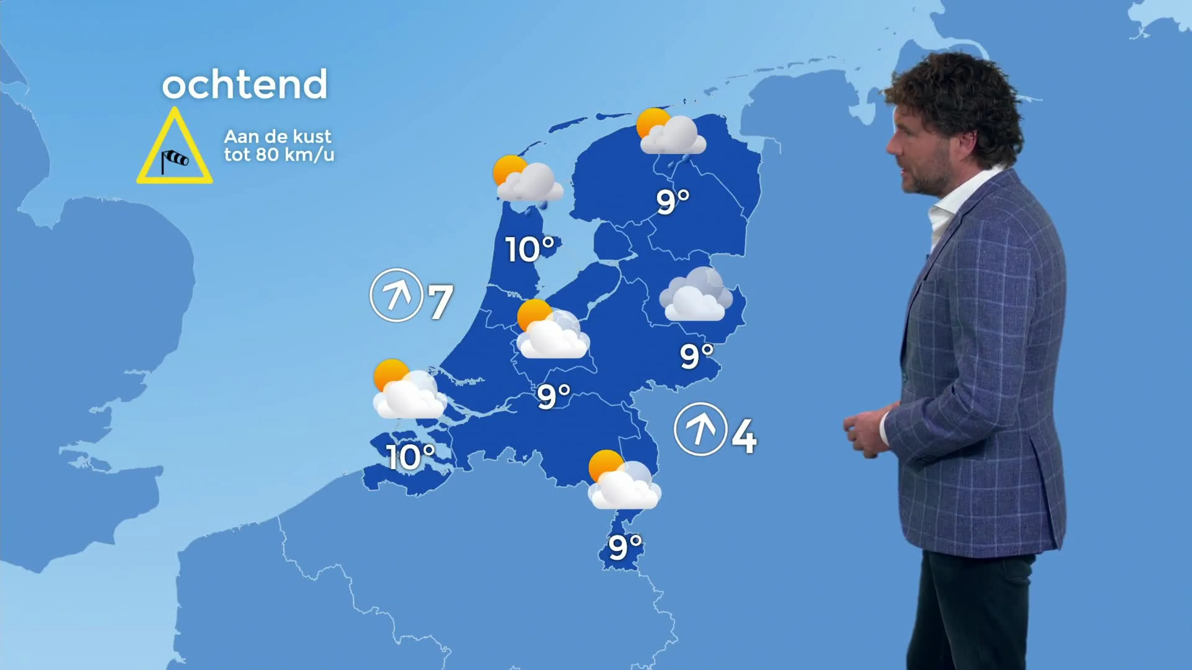 Wind, regen en hoge temperaturen de rest van het jaar