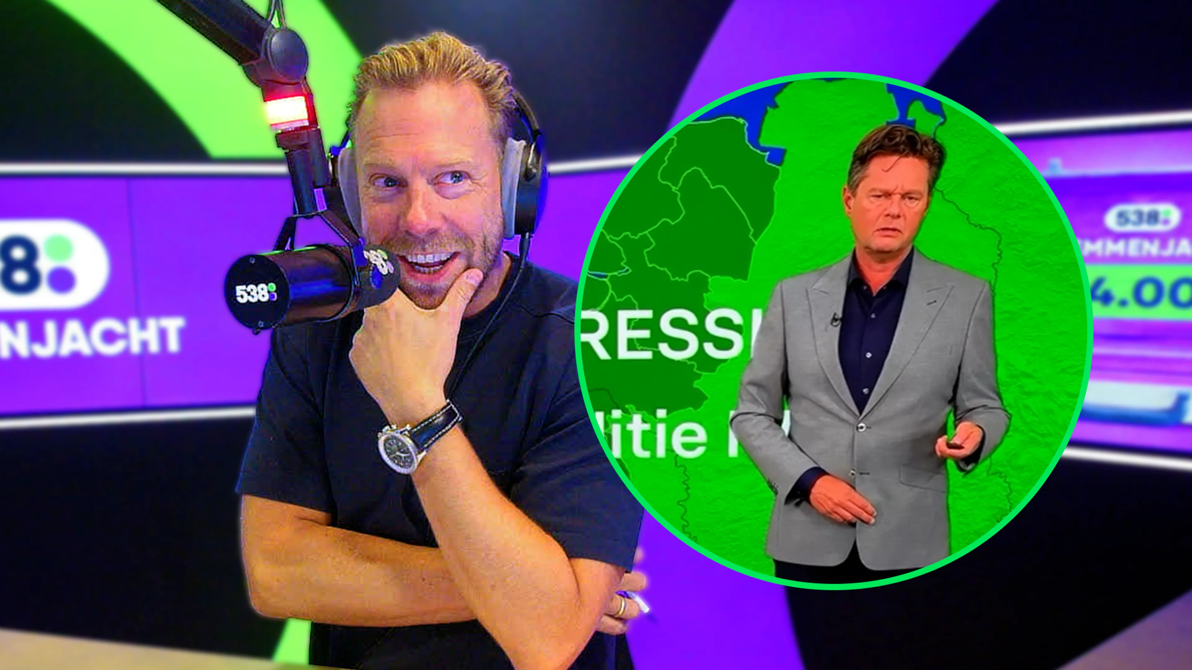 Weerman stuntelt op TV: 'Ik ben blij dat ik niet zat te vloeken.'