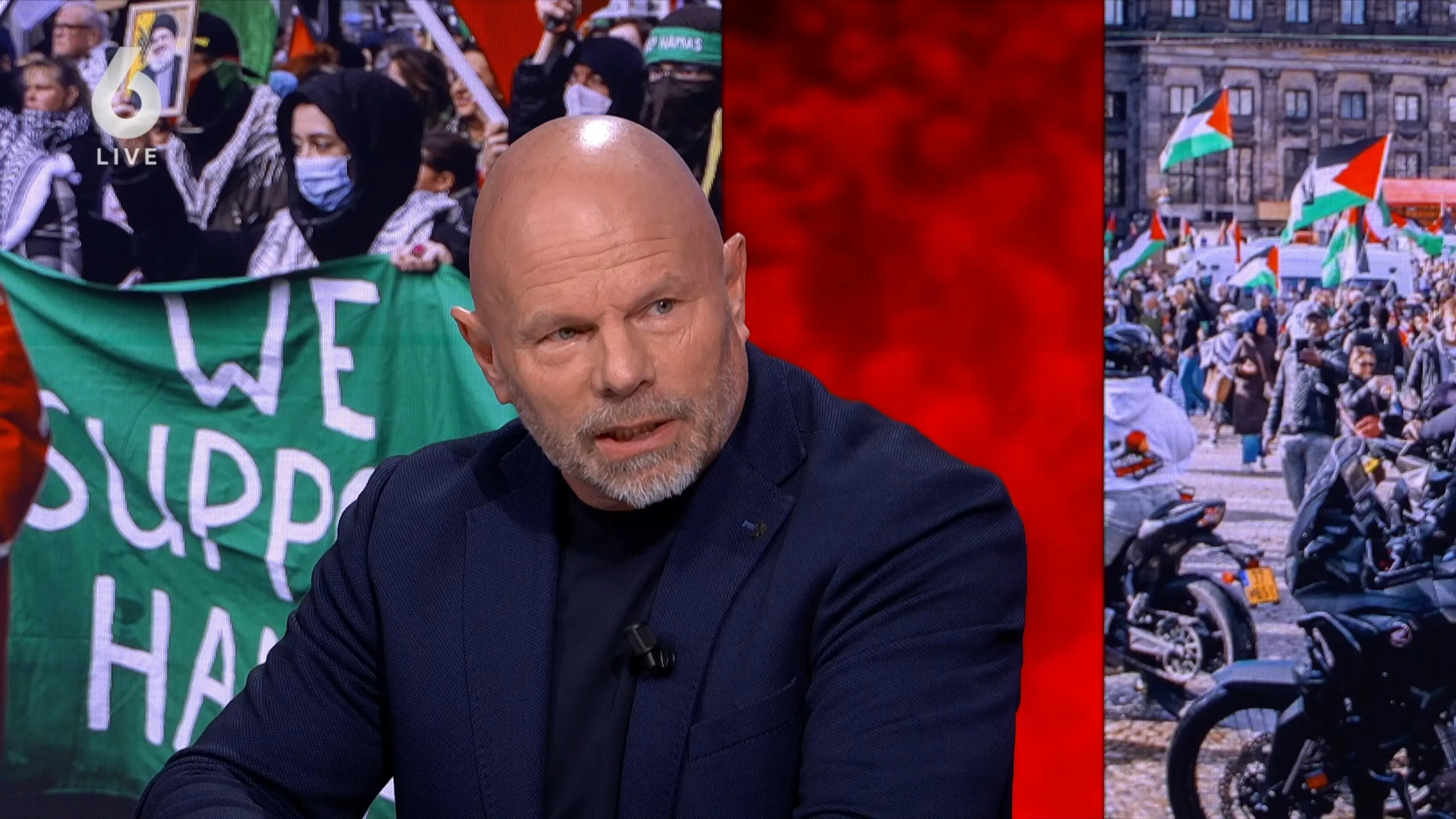 Weer pro-Hamas spandoek bij demonstratie in Amsterdam