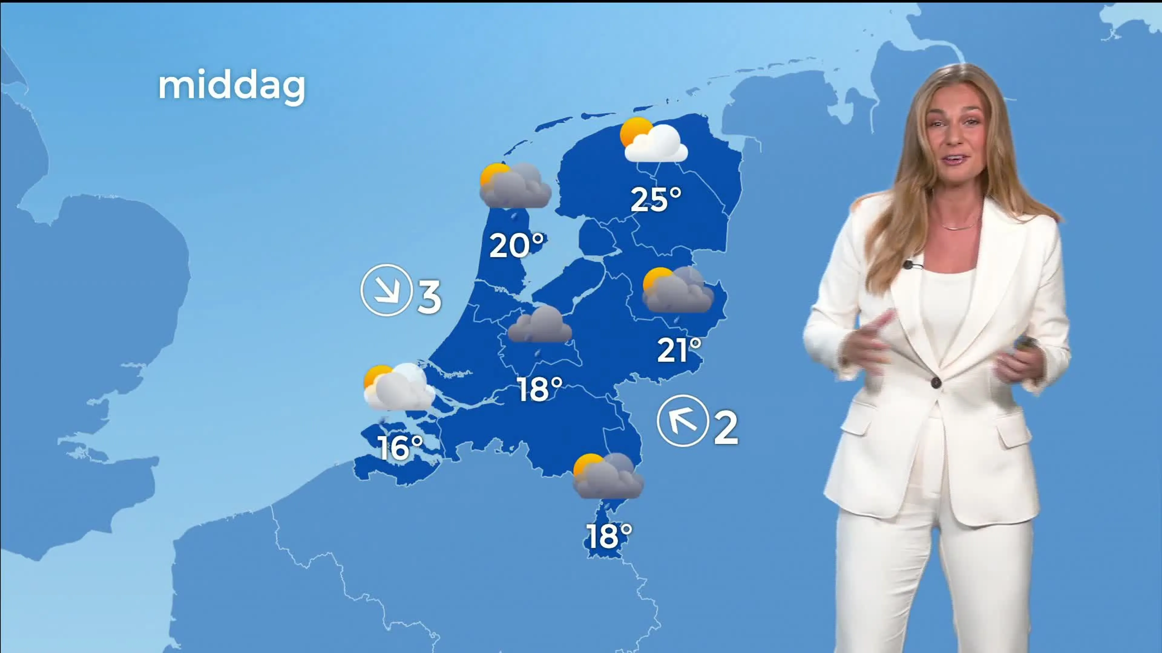 Zomer in het hoge noorden, rest van het land fikse regenbuien met onweer