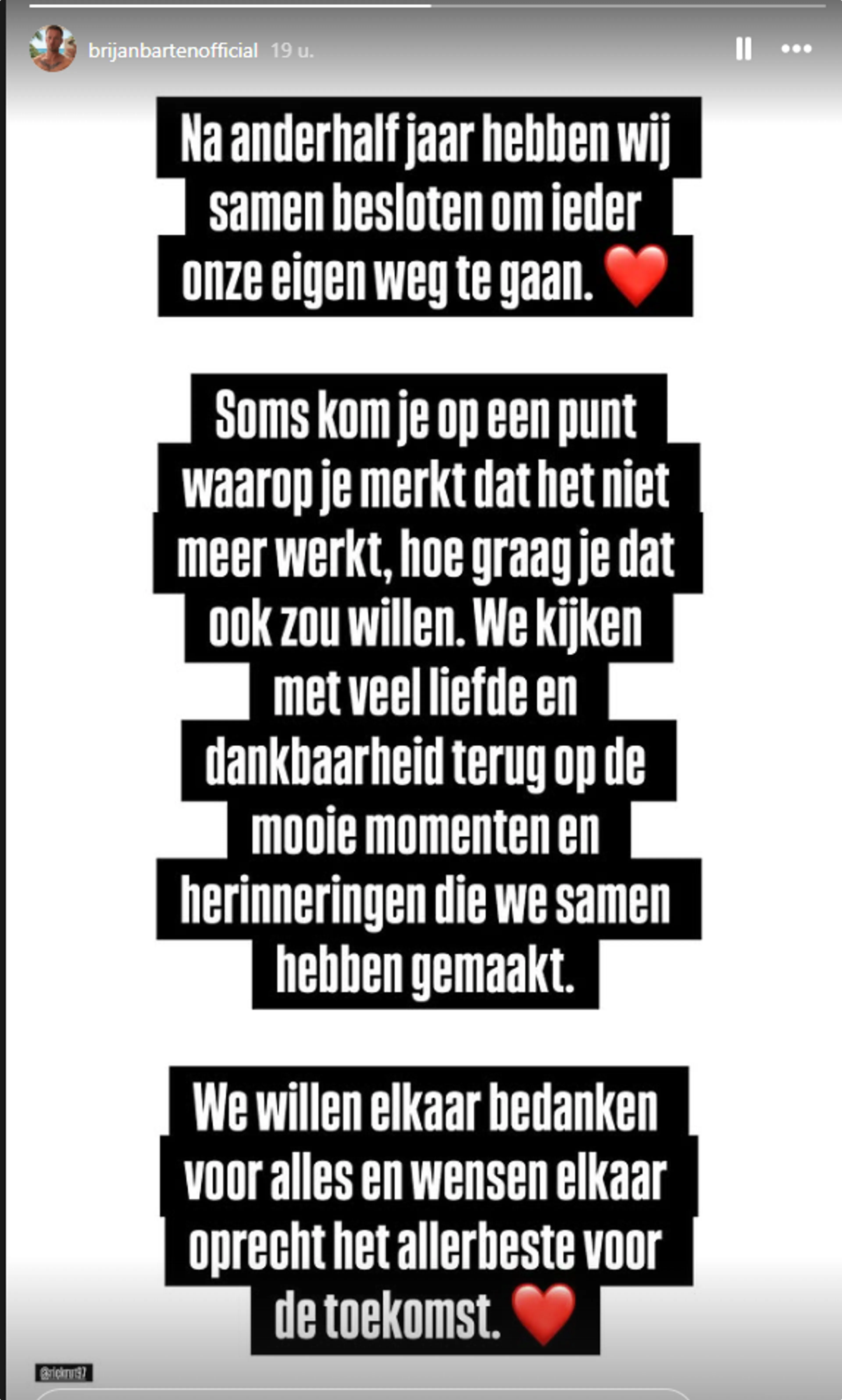 Bron: Instagram Brijan Barten