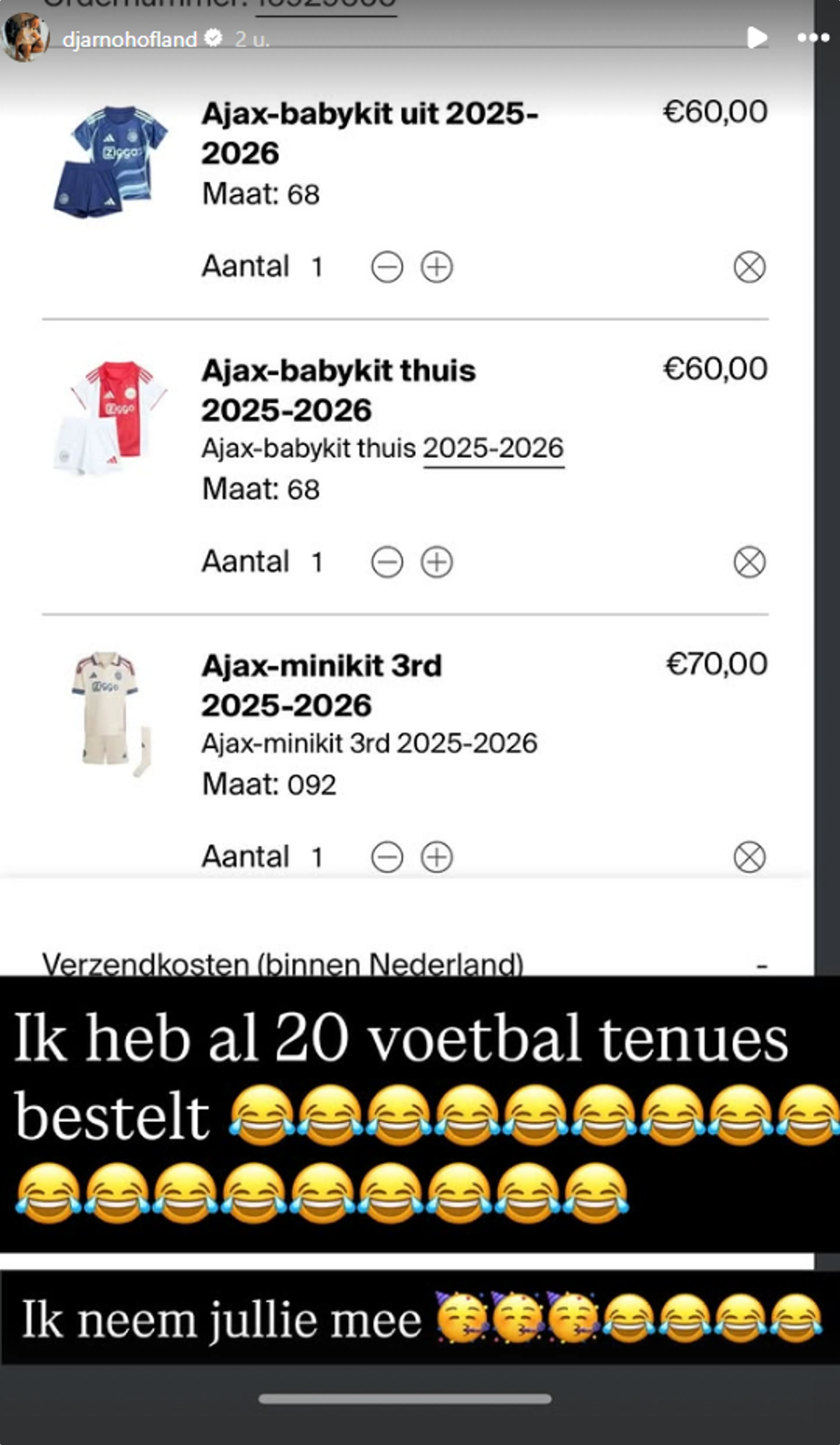 Bron: Djarno Hofland op Instagram.