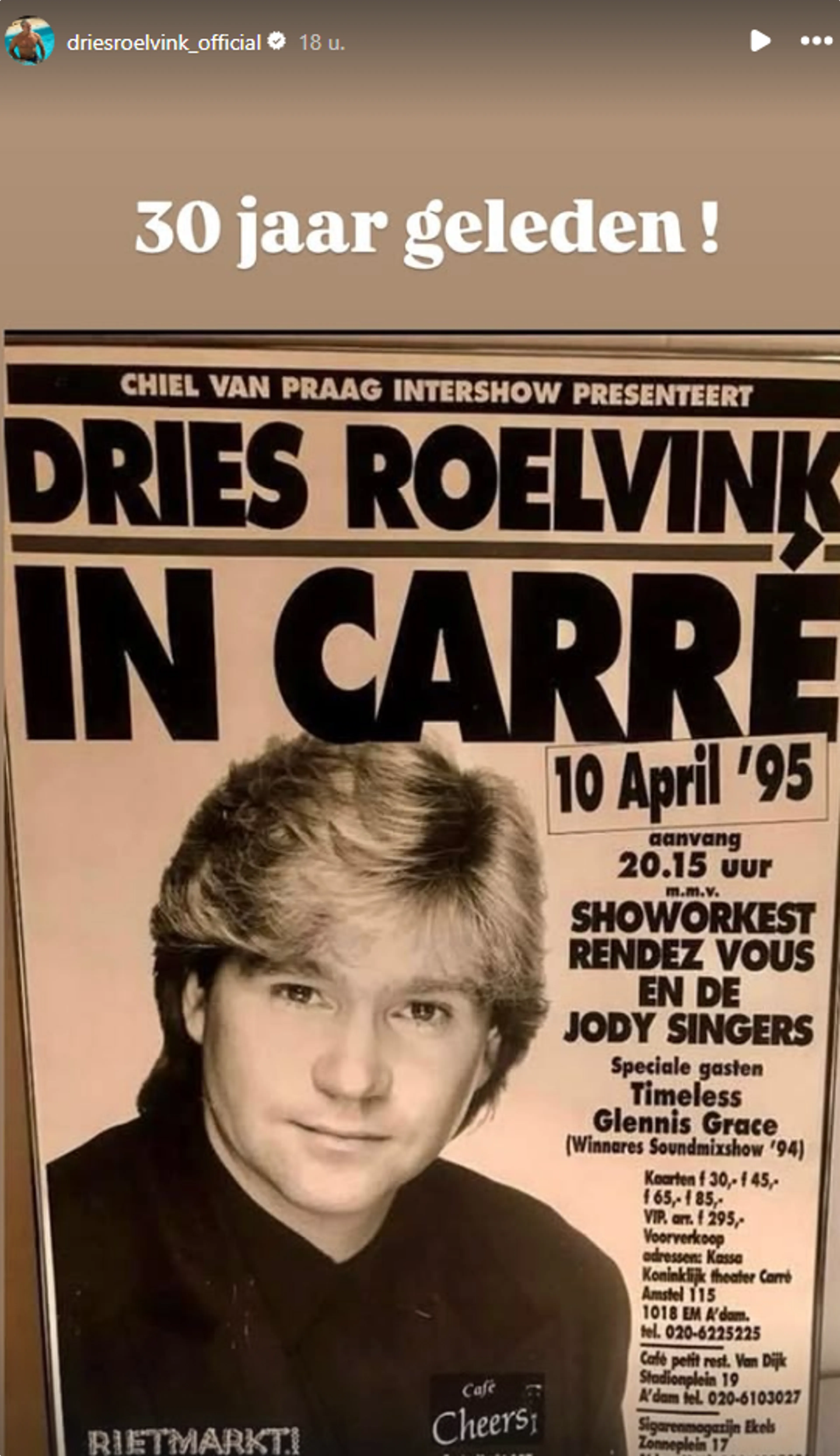 Bron: Dries Roelvink op Instagram.