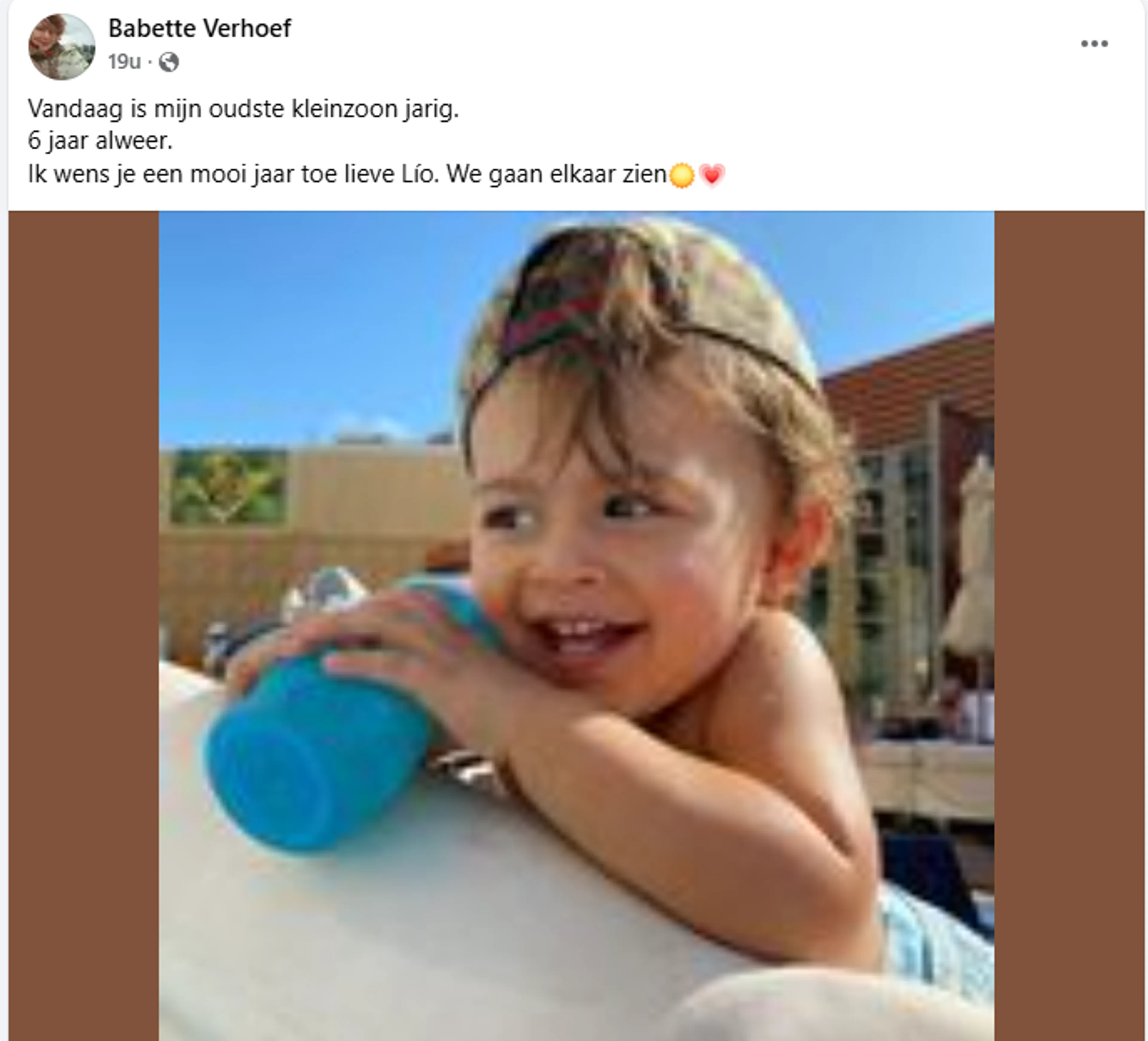 De post van Babette over de verjaardag van Lío