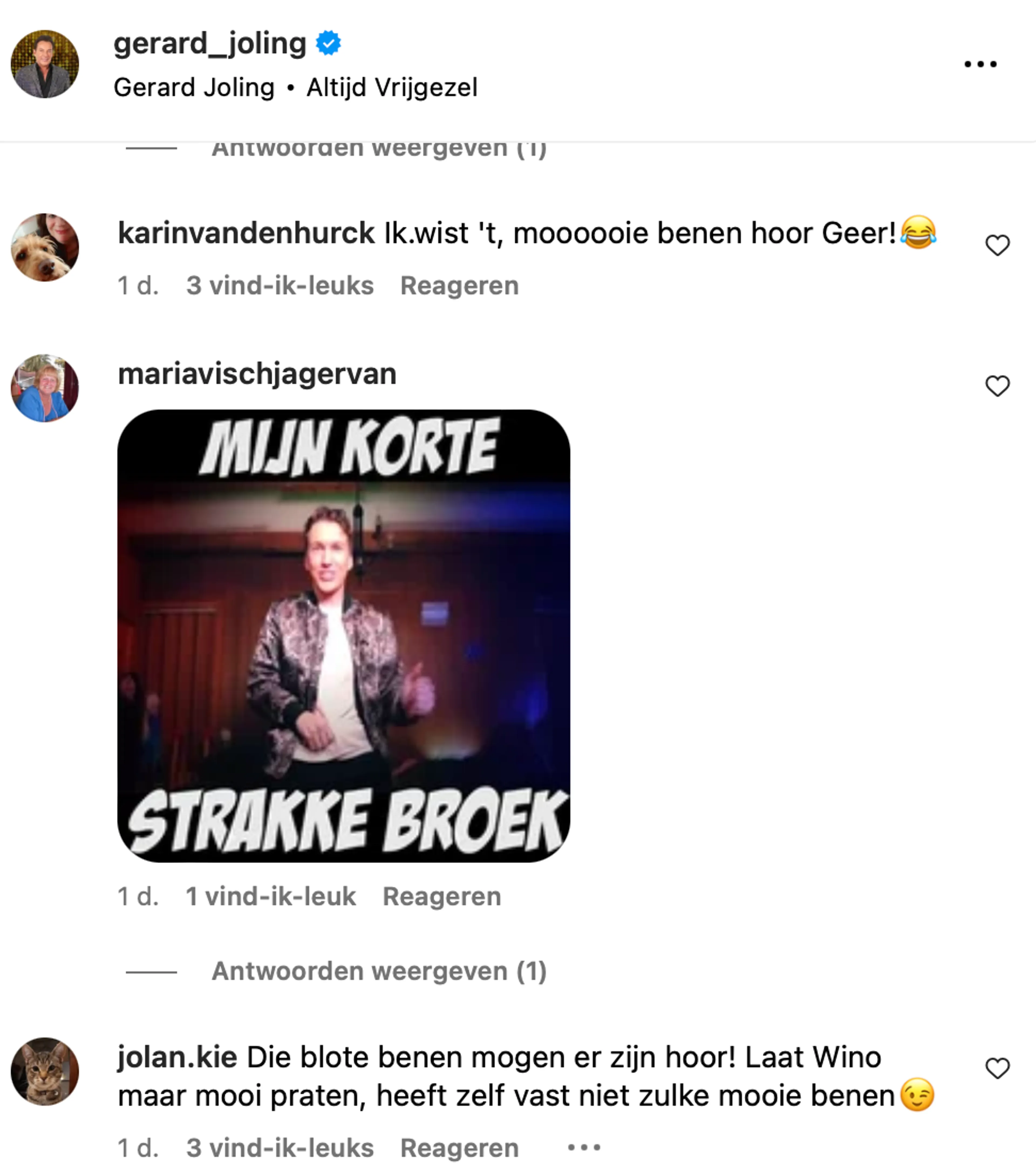 Bron: Gerard Joling op Instagram.