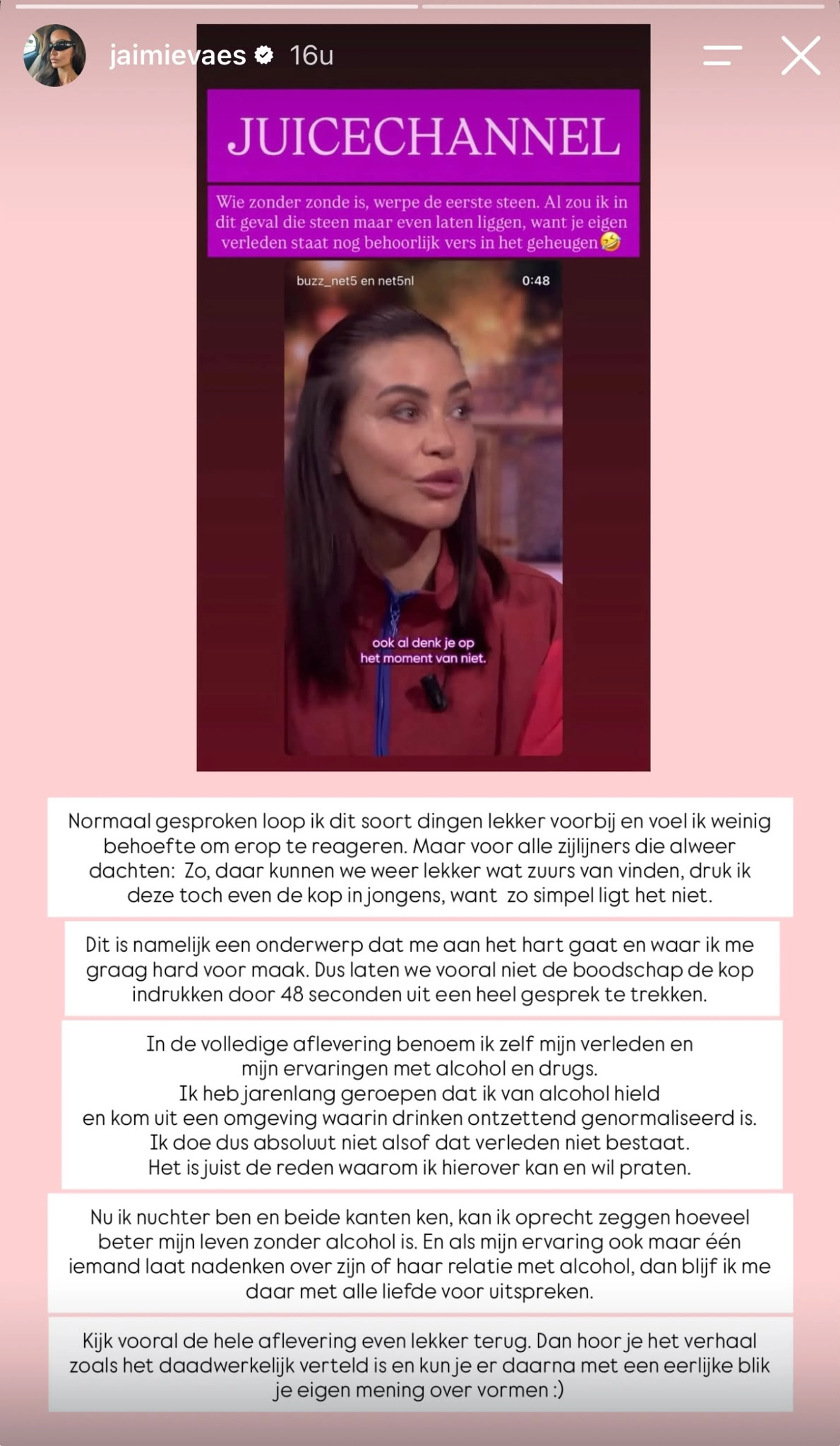 Bron: Instagram Jaimie Vaes