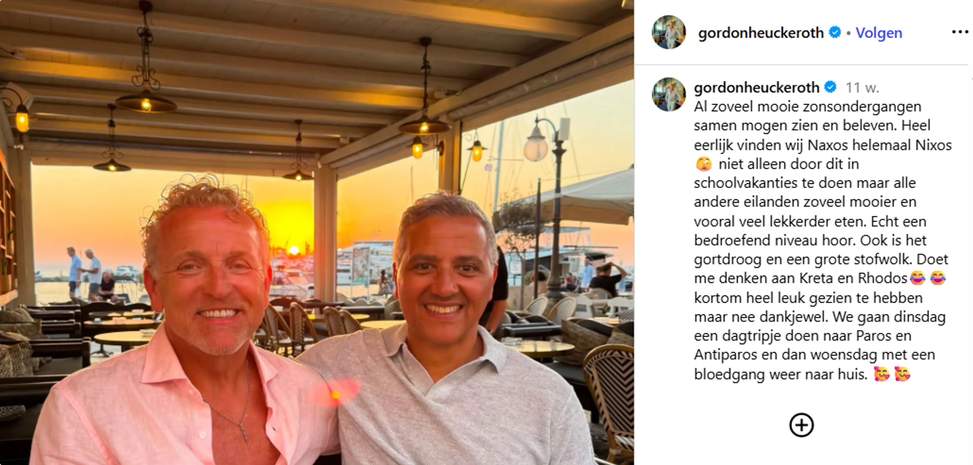 Gordon en Patrick, bron Instagram