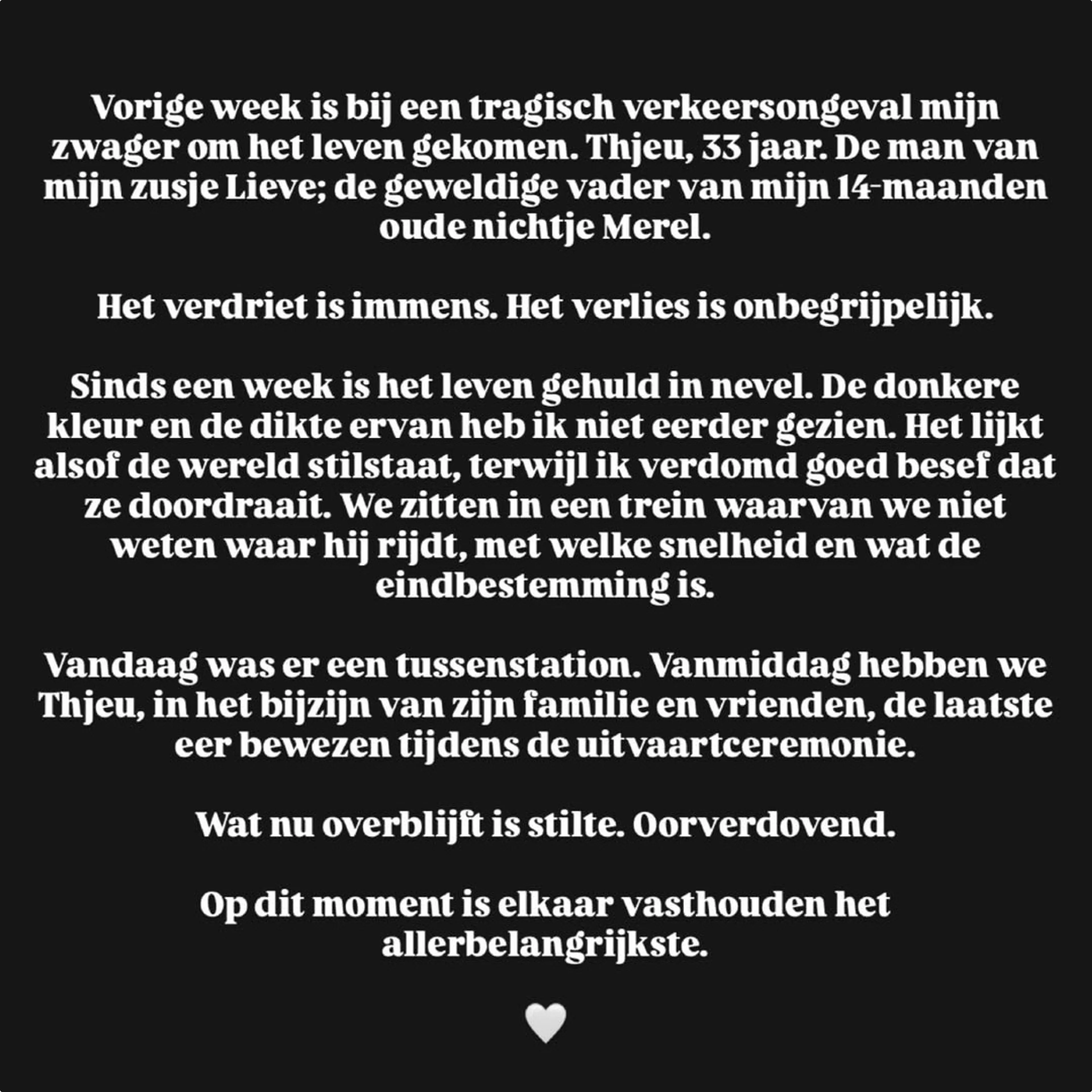 Verlies voor Domien
Instagram / Domien