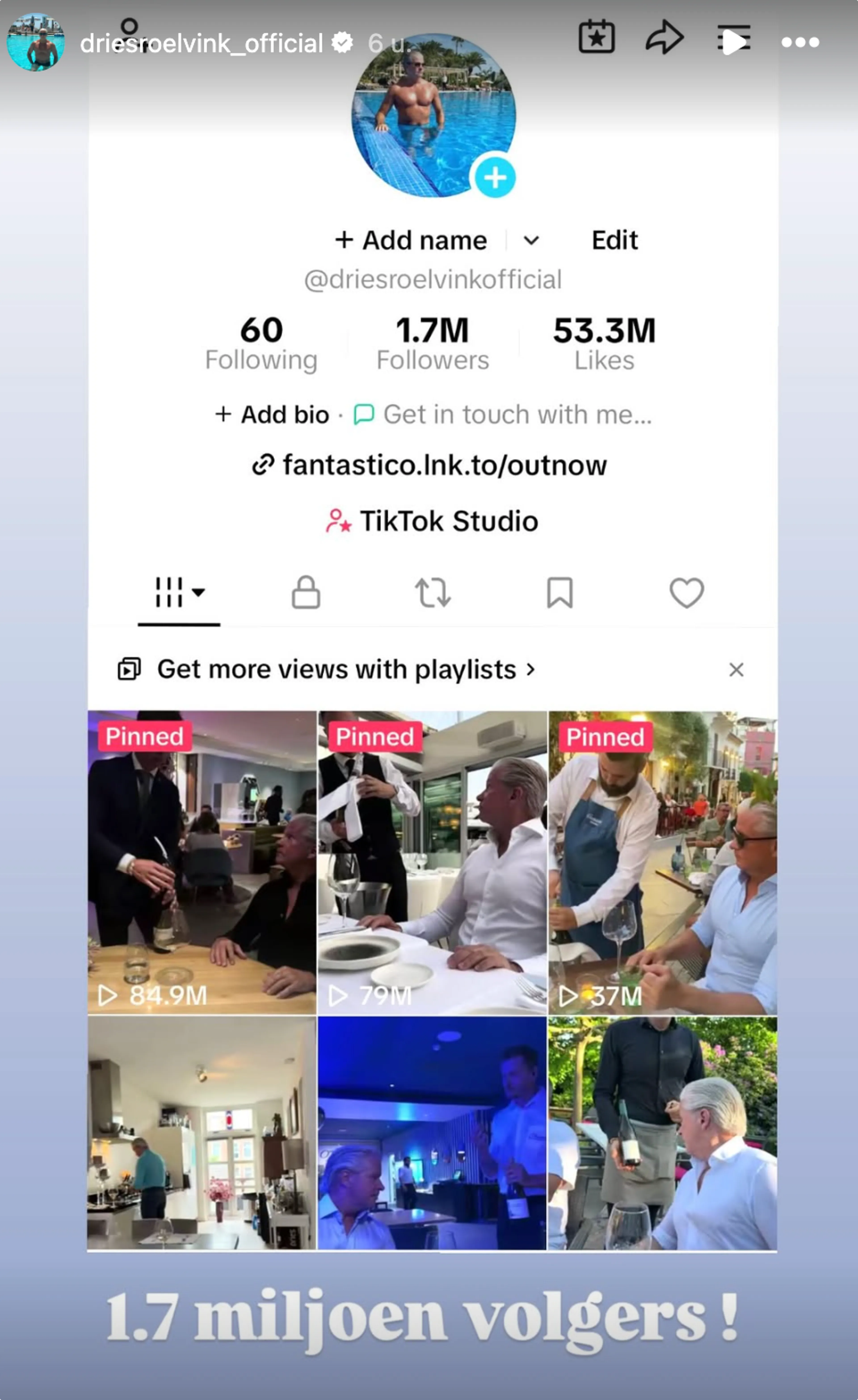 Bron: Instagram @driesroelvink_official
