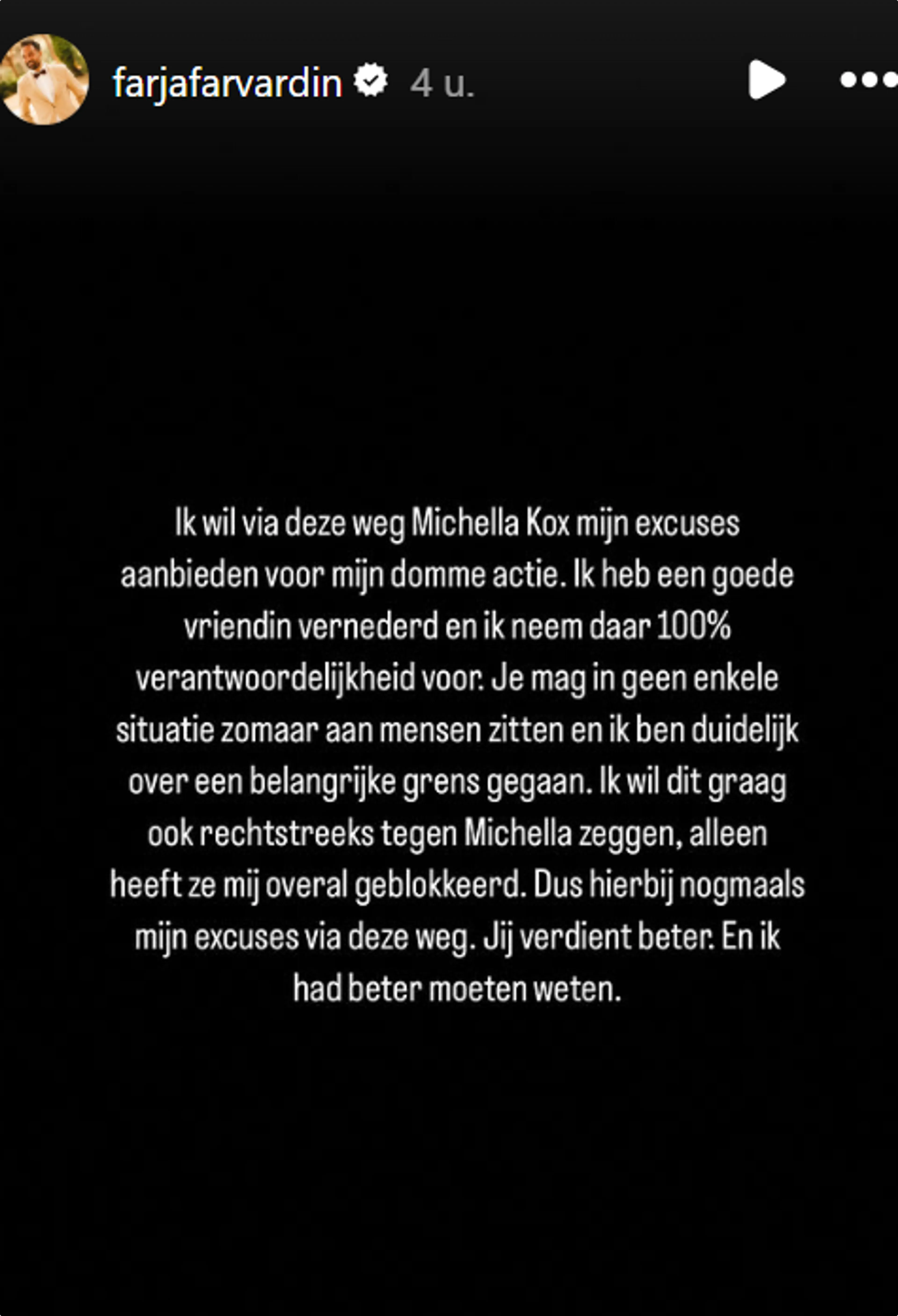 Bron: Farja Farvardin op Instagram.