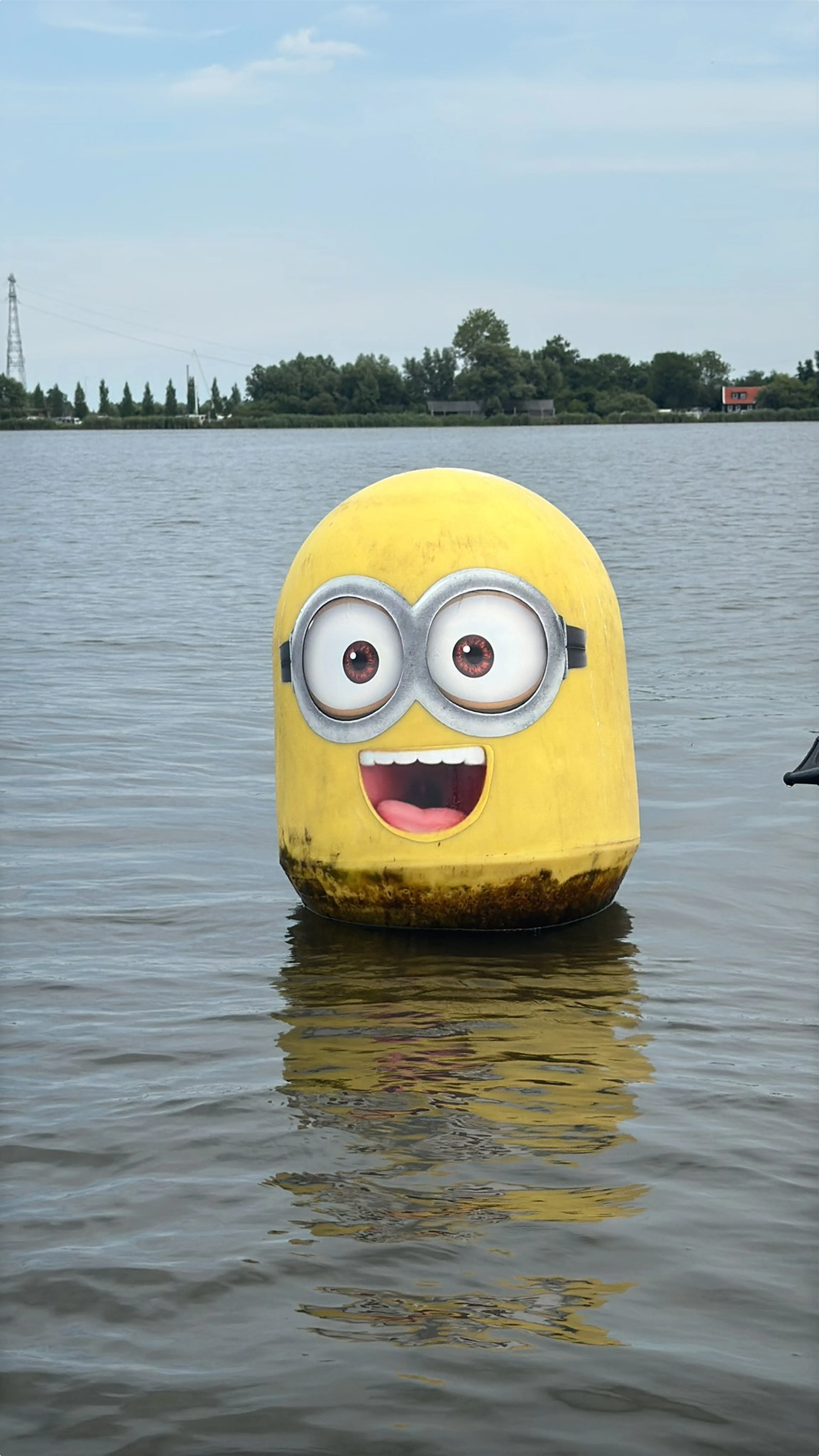 Ook deze boei kreeg een goedlachse behandeling. Beeld: Bianca Ranzijn.