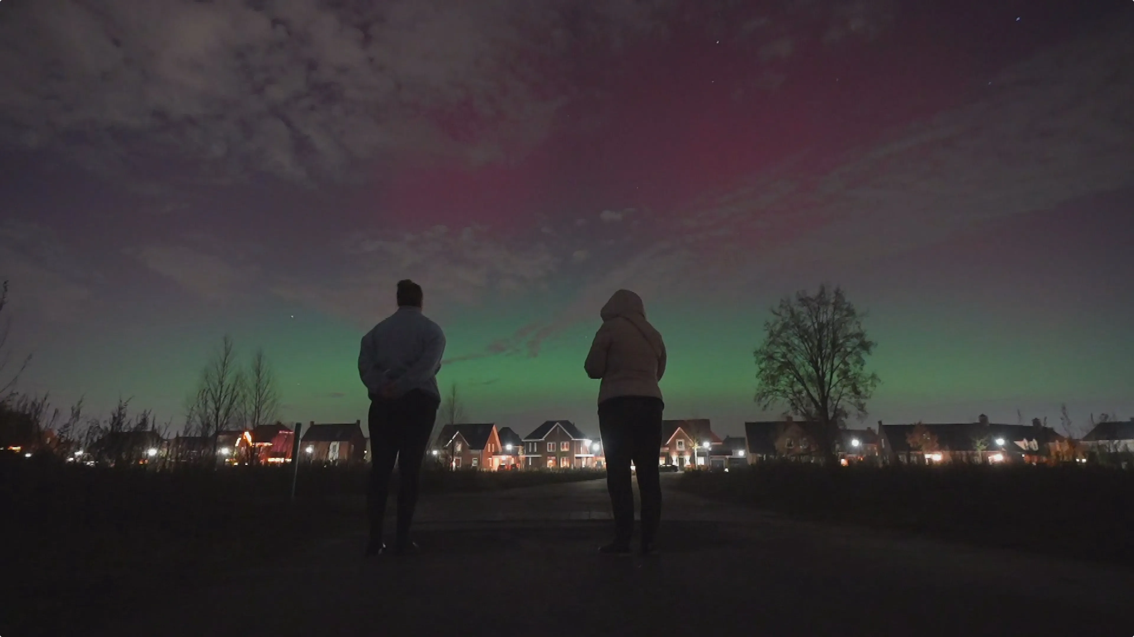 Het noorderlicht werd ook goed op verschillende plaatsen boven Brabant waargenomen . Beeld: SQ Vision