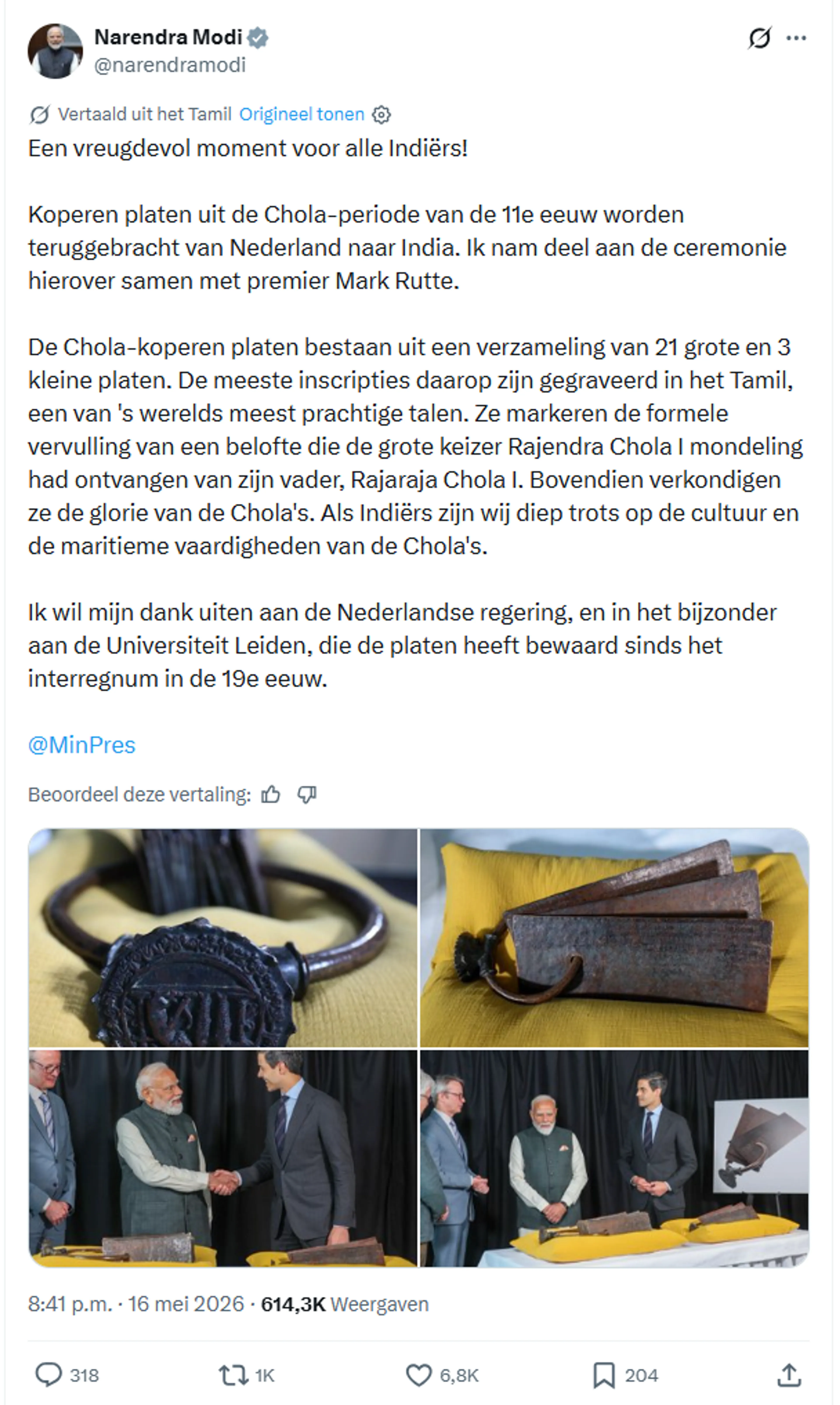 Vergissing of foutje op X? Modi noemt ineens Jetten ineens Mark Rutte.