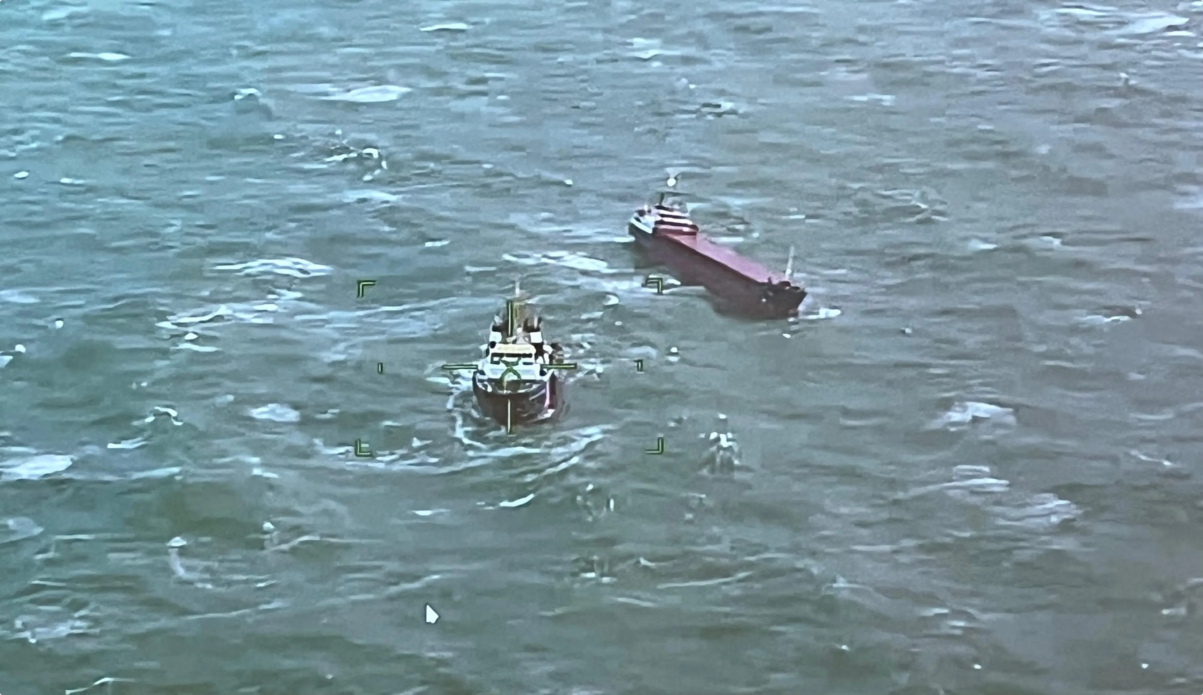 Het schip in de problemen. Beeld: Kustwacht. 