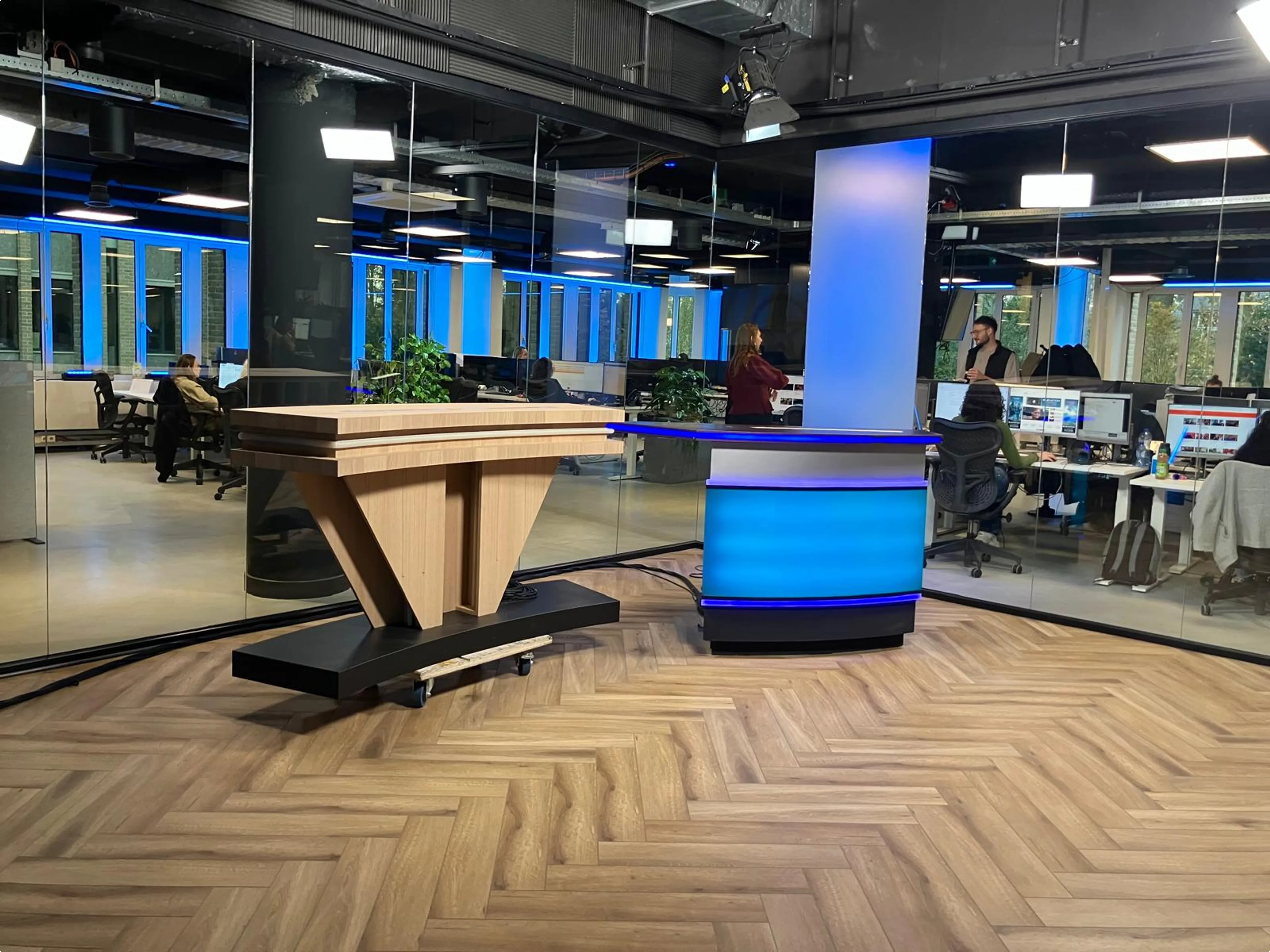 Het nieuwe decor in de ochtendstudio