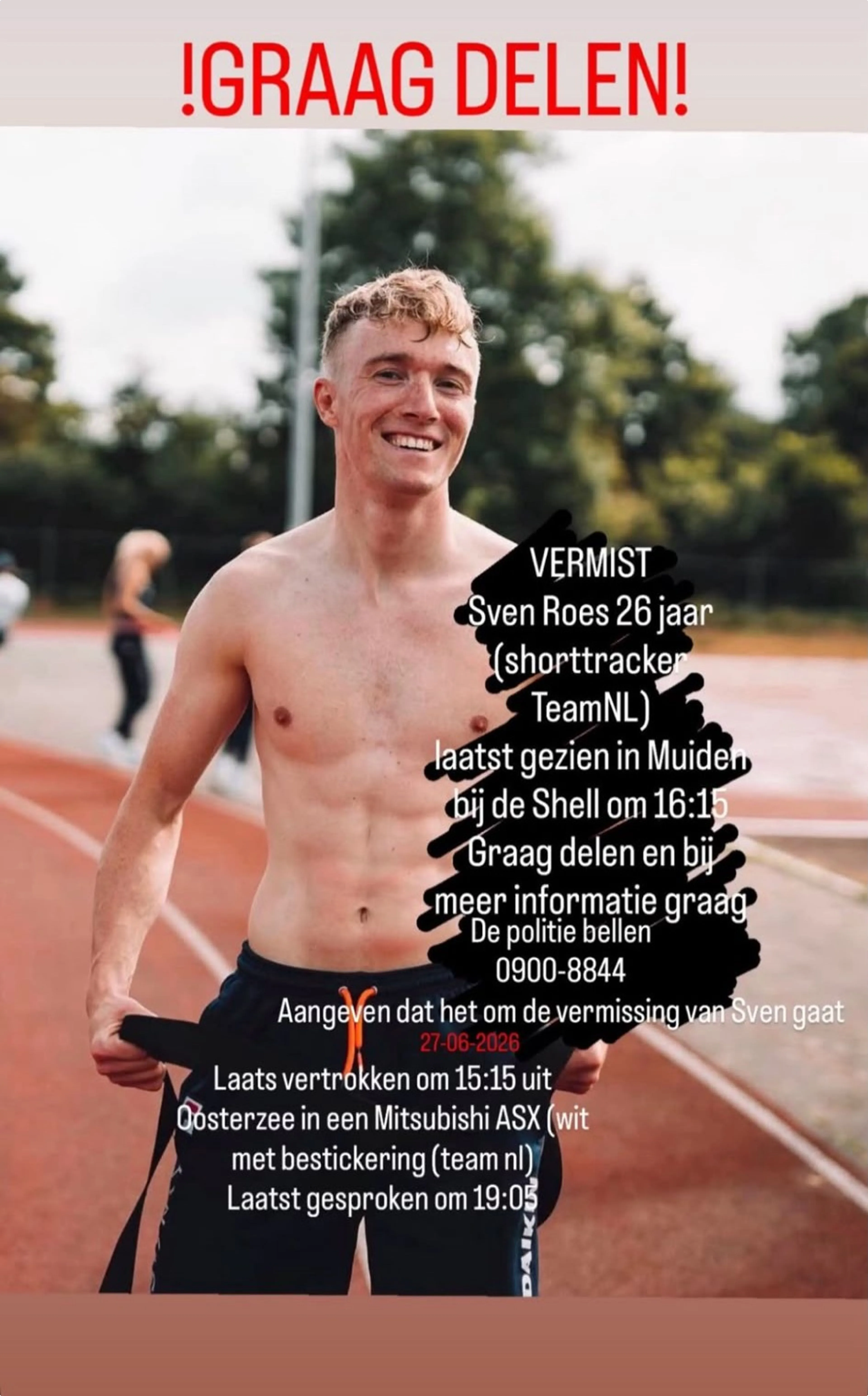 Oproep op sociale media.