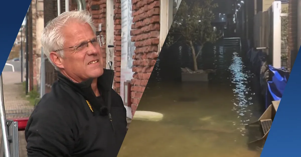 40 centimeter water boven kade in Vlaardingen: opnieuw natte voeten